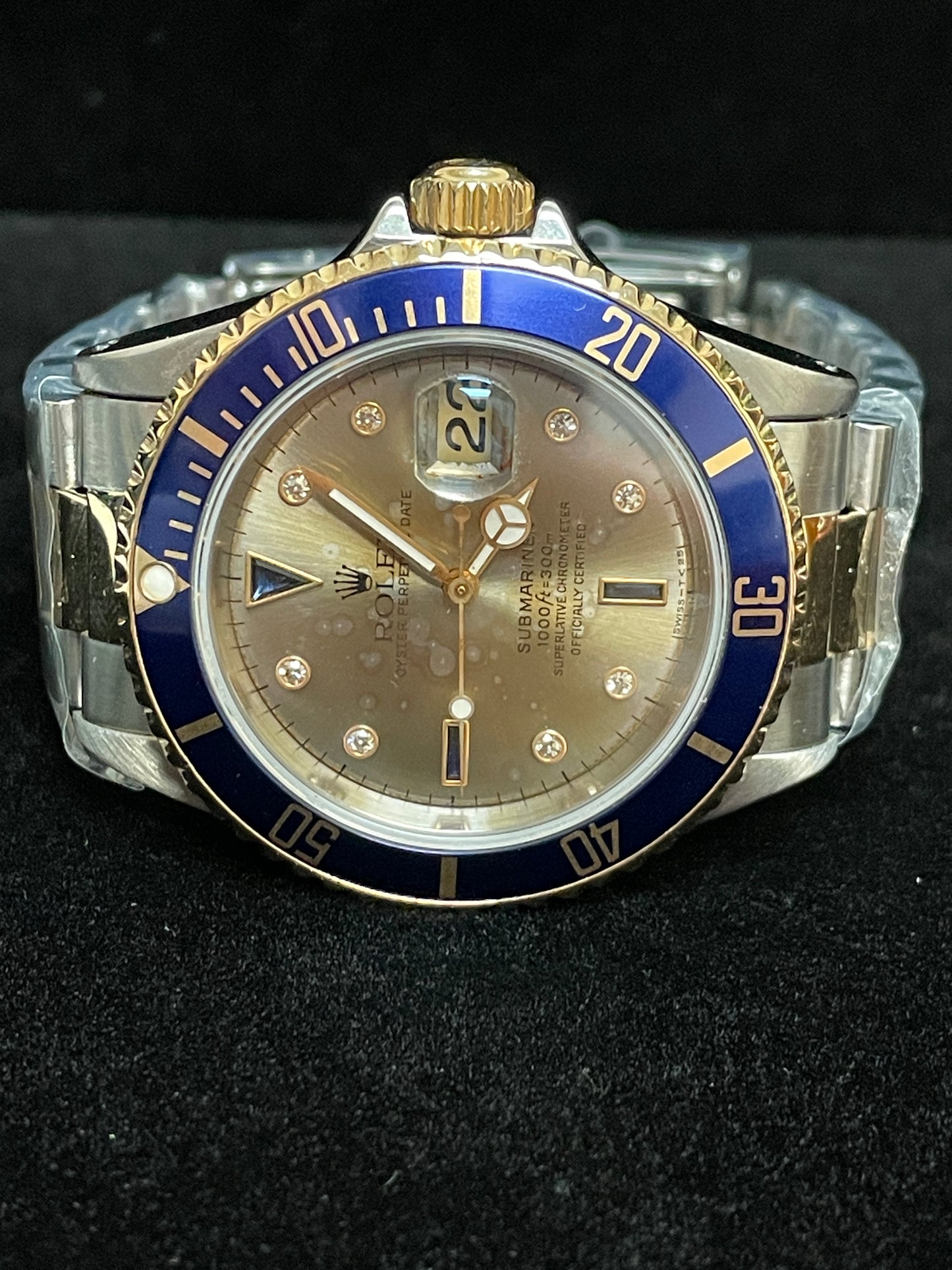 1995 Rolex Submariner 16613 Serti Diamond Dial TT Oyster No Papers 40mm