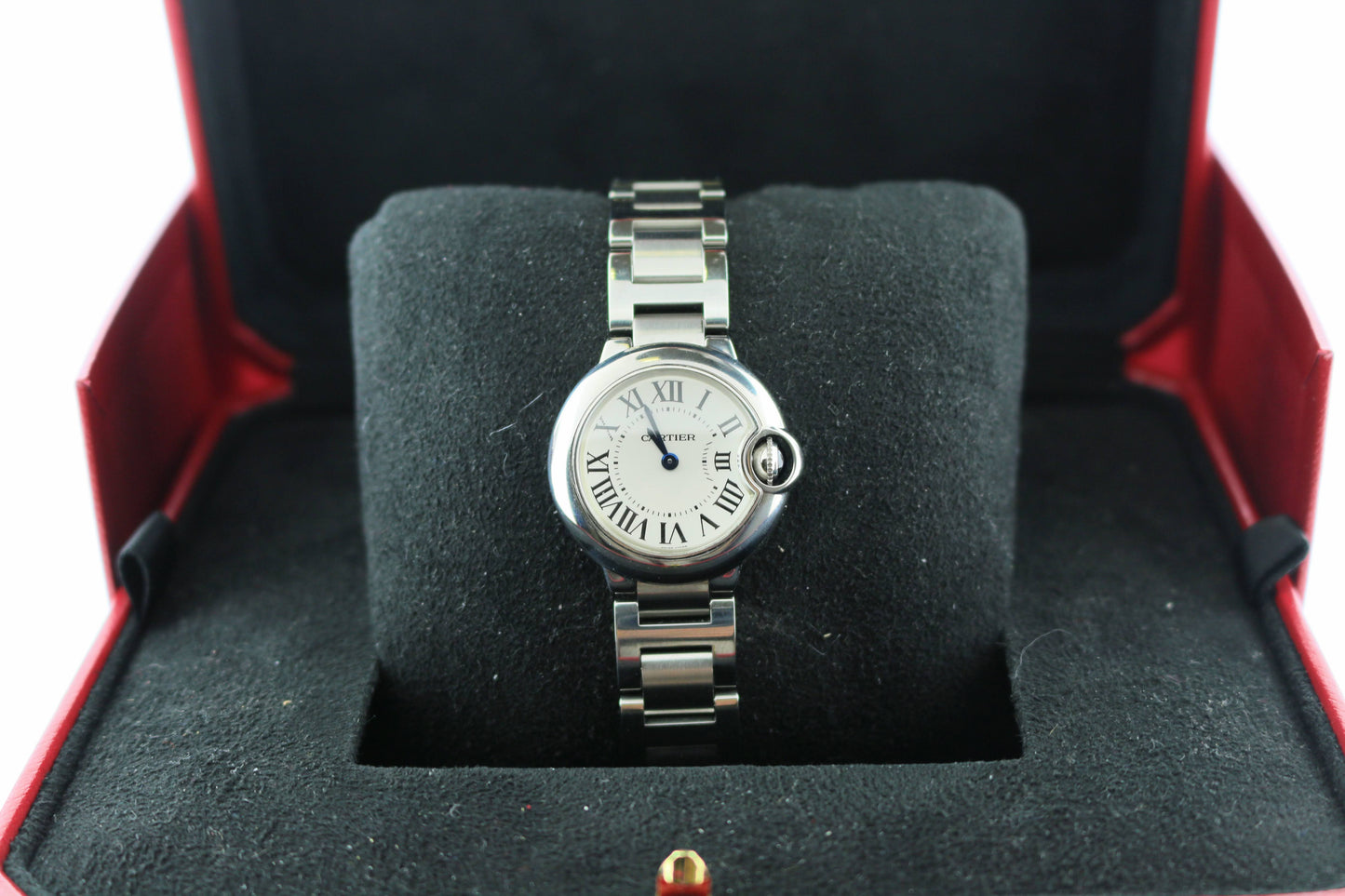 Cartier Ladies Ballon Bleu 3009 White Roman Stainless Steel No Papers 28mm