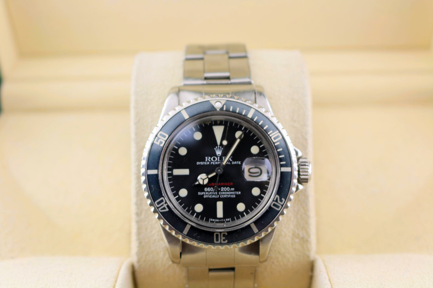 1974 Rolex Red Submariner 1680 Black Dial SS C+I Rivet Bracelet No Papers 40mm