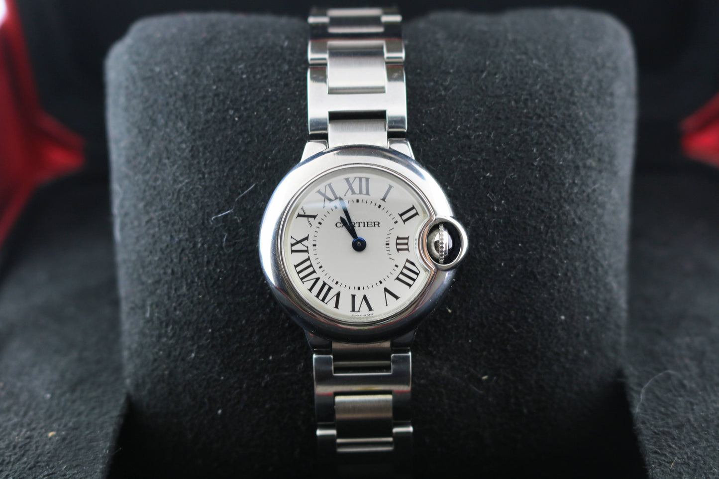 Cartier Ladies Ballon Bleu 3009 White Roman Stainless Steel No Papers 28mm