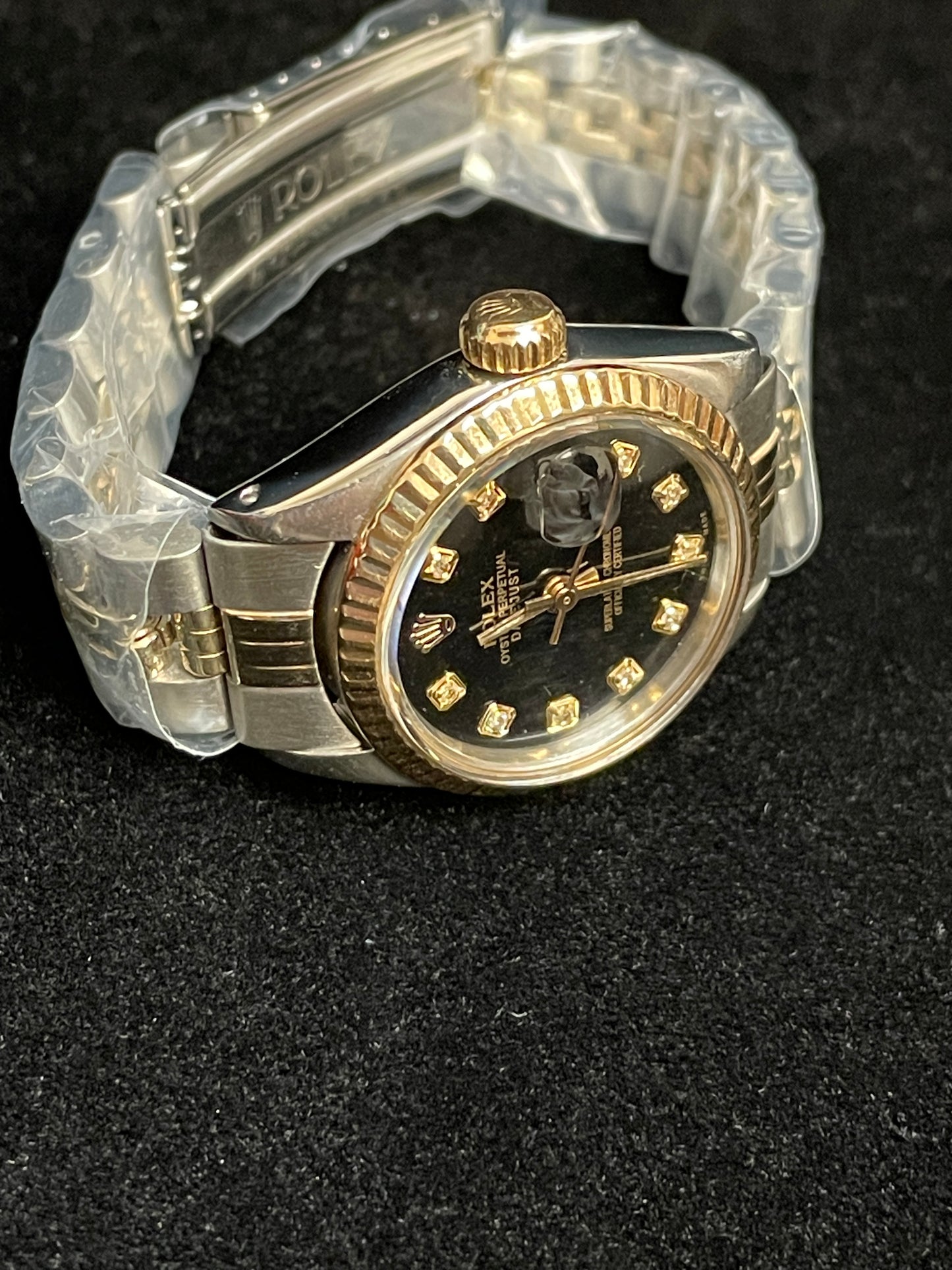 Rolex Ladies Datejust 6917 Black Diamond TT Jubilee No Papers 26mm