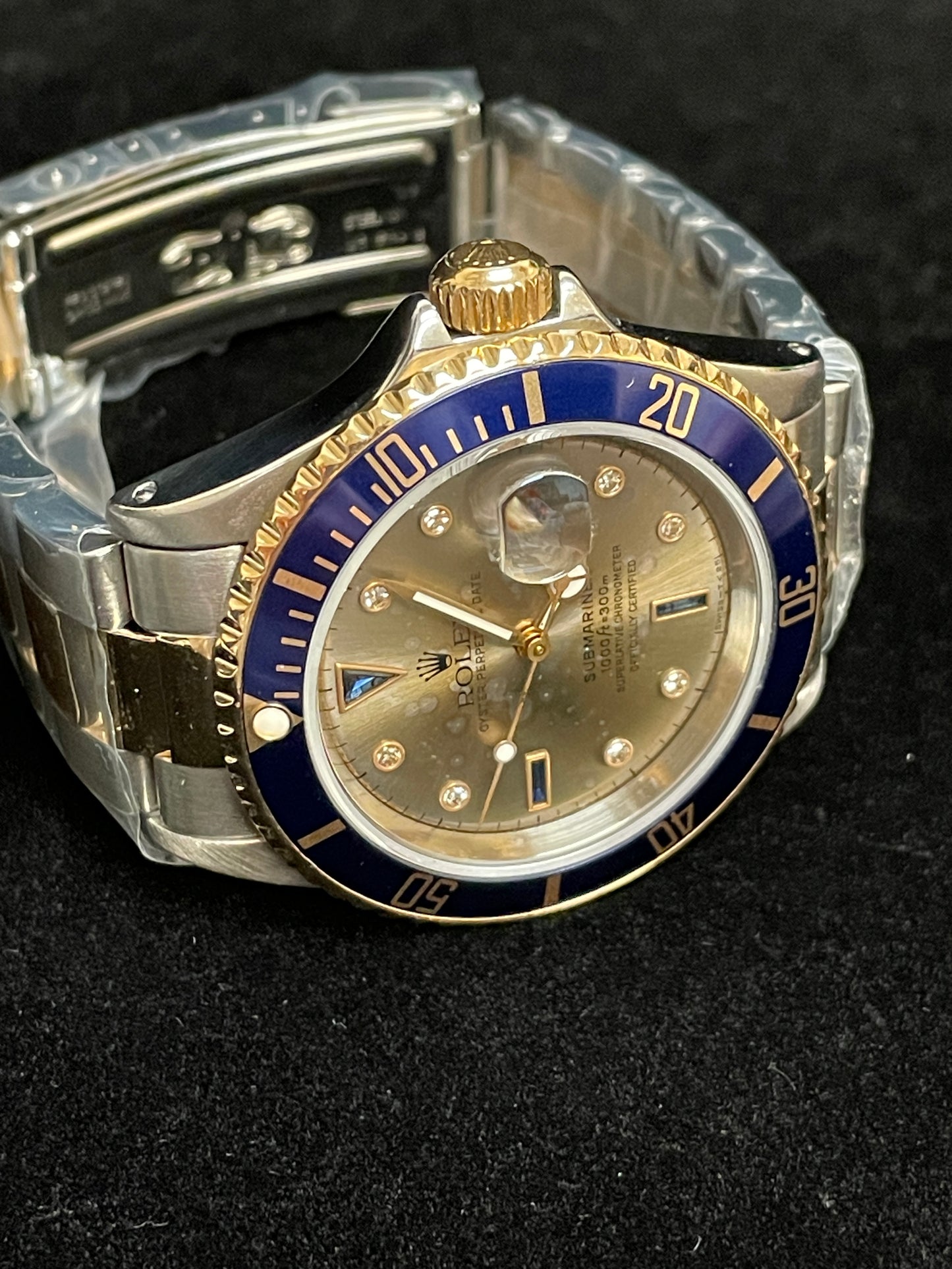 1995 Rolex Submariner 16613 Serti Diamond Dial TT Oyster No Papers 40mm