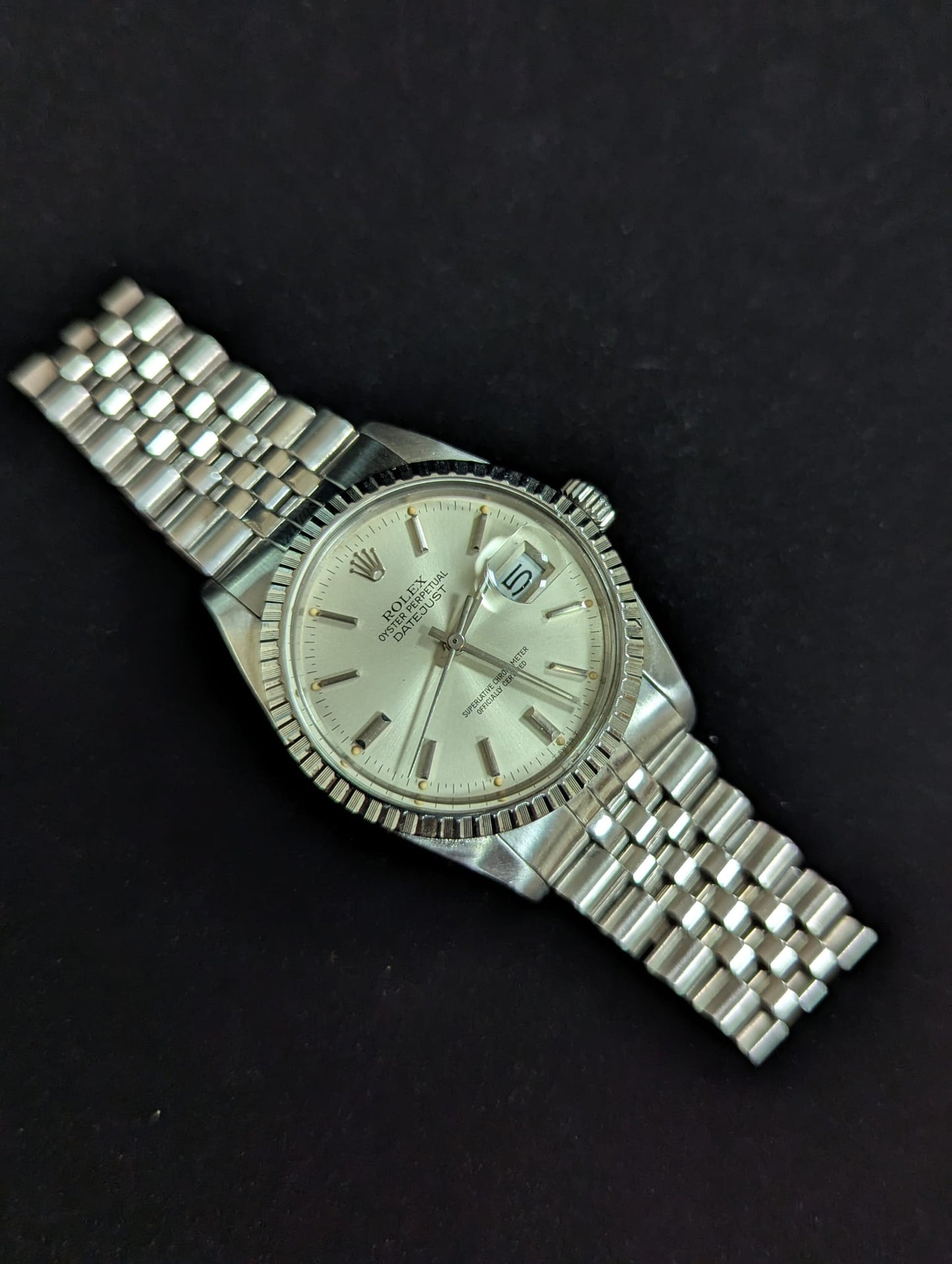 1982 Rolex Datejust 16030 Silver Stick Dial SS Jubilee No Papers 36mm