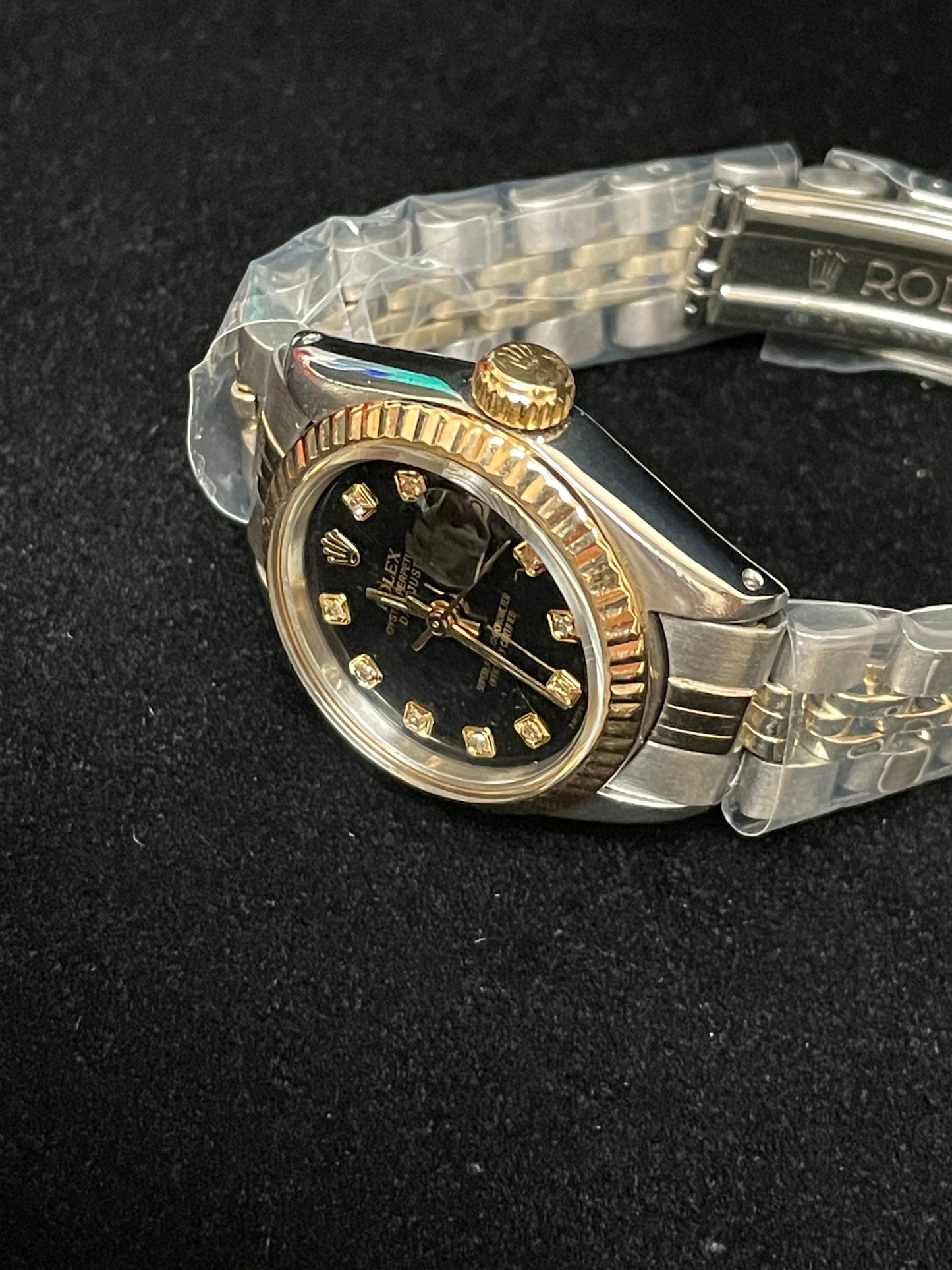Rolex Ladies Datejust 6917 Black Diamond TT Jubilee No Papers 26mm
