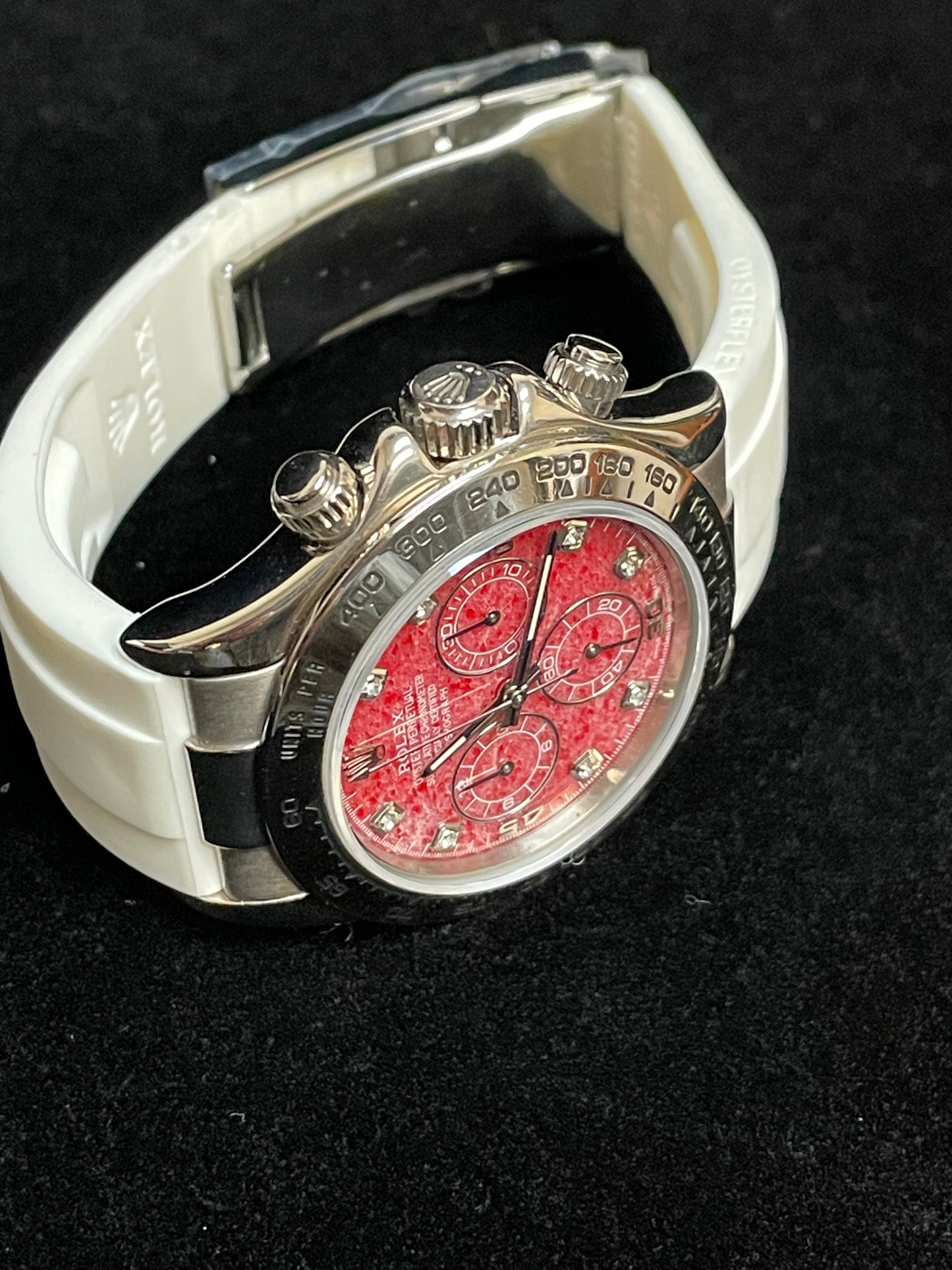 Rolex Daytona 116519 Red Rubellite Diamond Dial White Gold Oyster Flex 40mm
