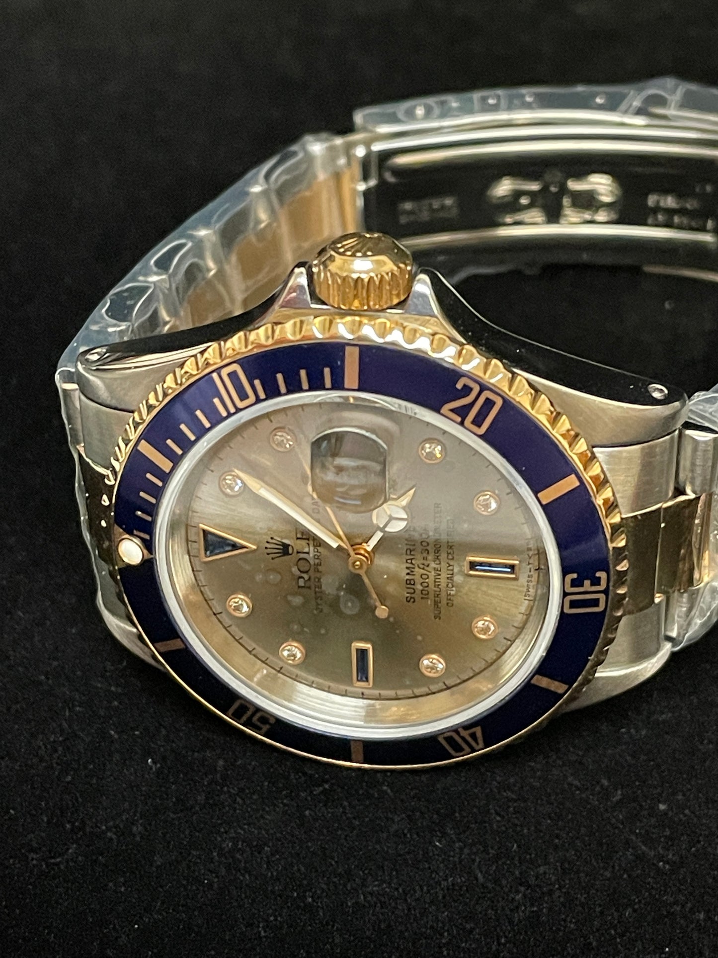 1995 Rolex Submariner 16613 Serti Diamond Dial TT Oyster No Papers 40mm