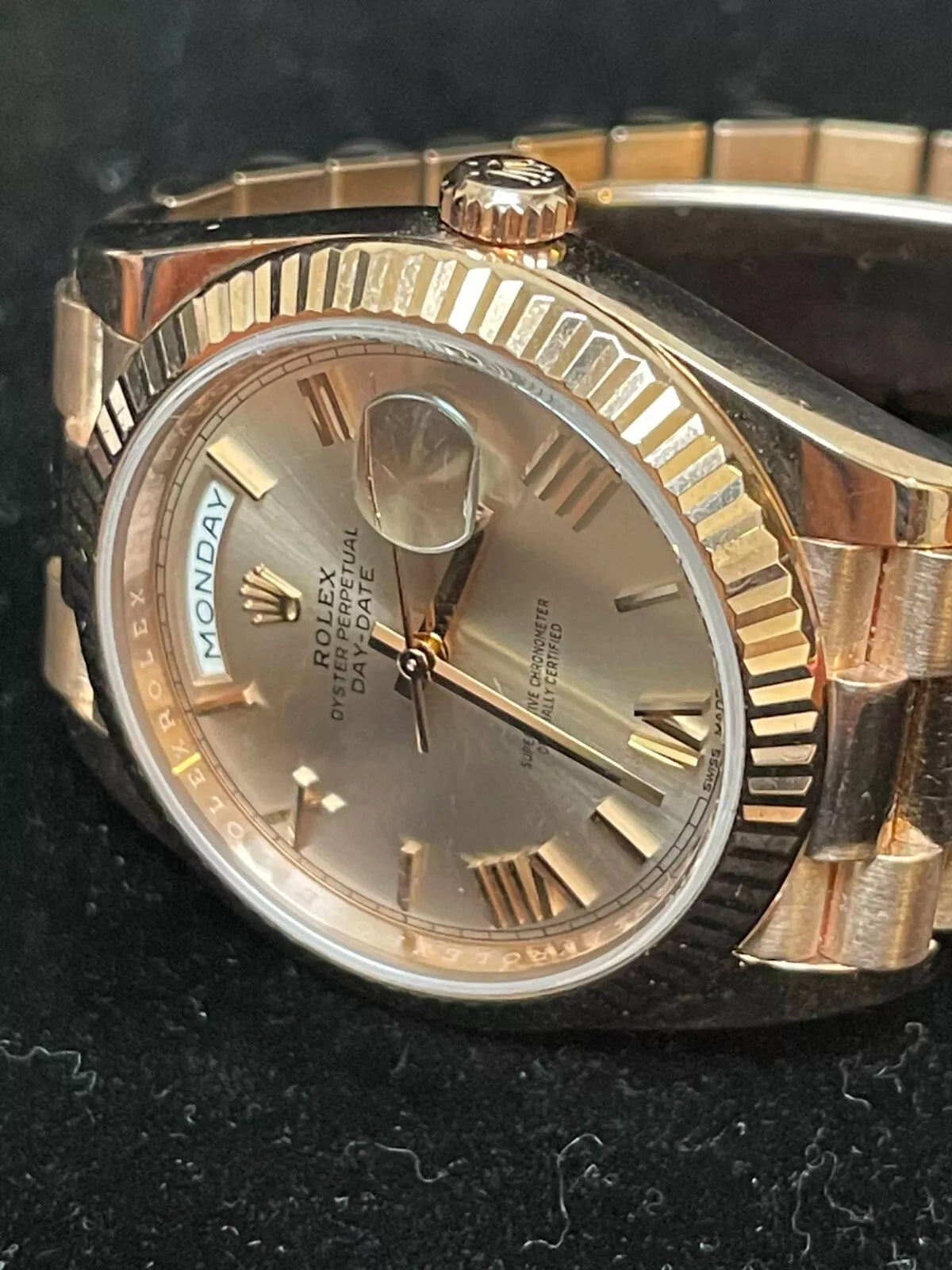 2021 Rolex Day-Date 228235 Silver Roman Dial Rose Gold President No Papers 40mm