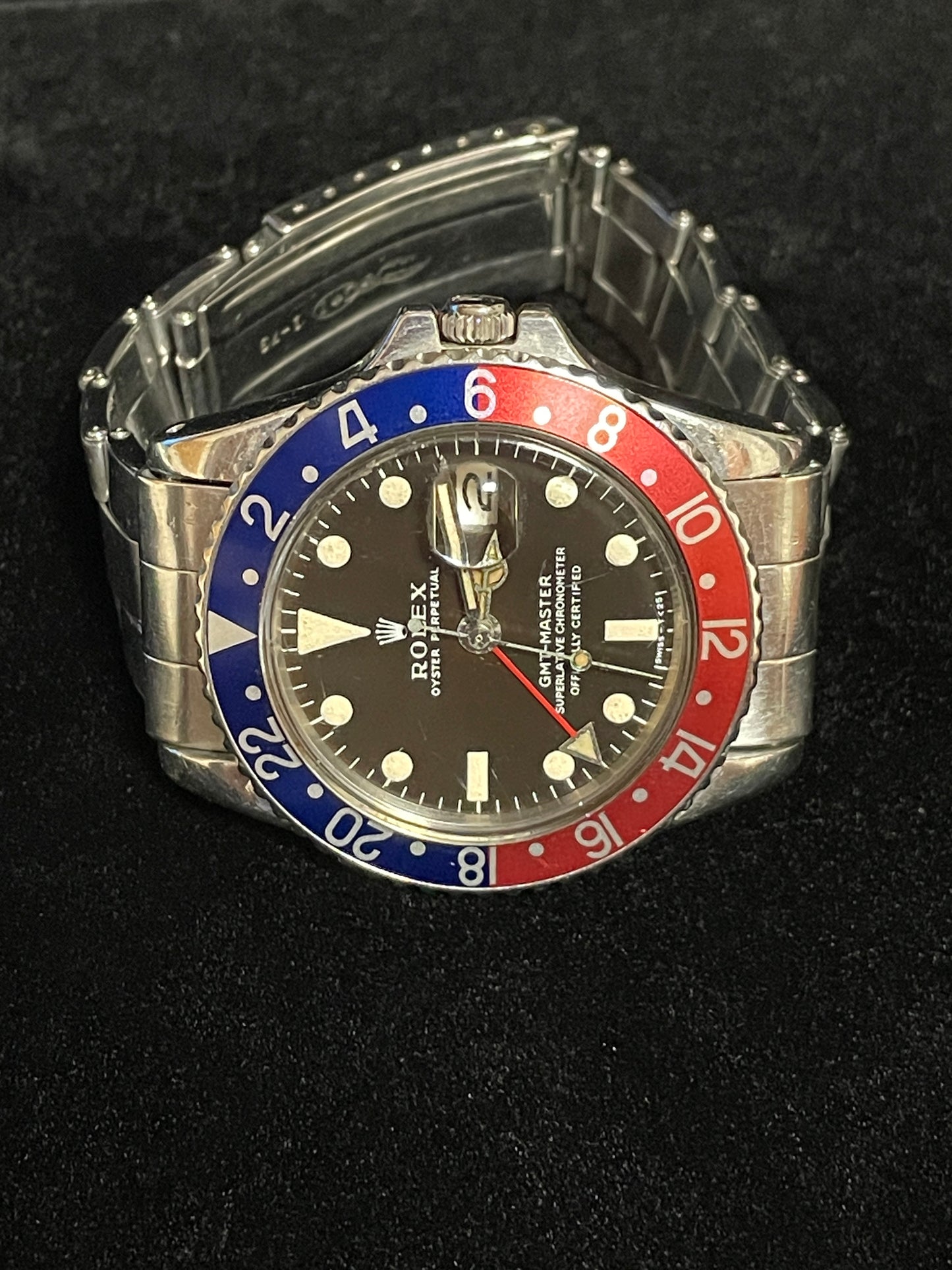 1968 Rolex GMT-Master 1675 Black Matte Dial MK1 Long E SS Oyster No Papers 40mm