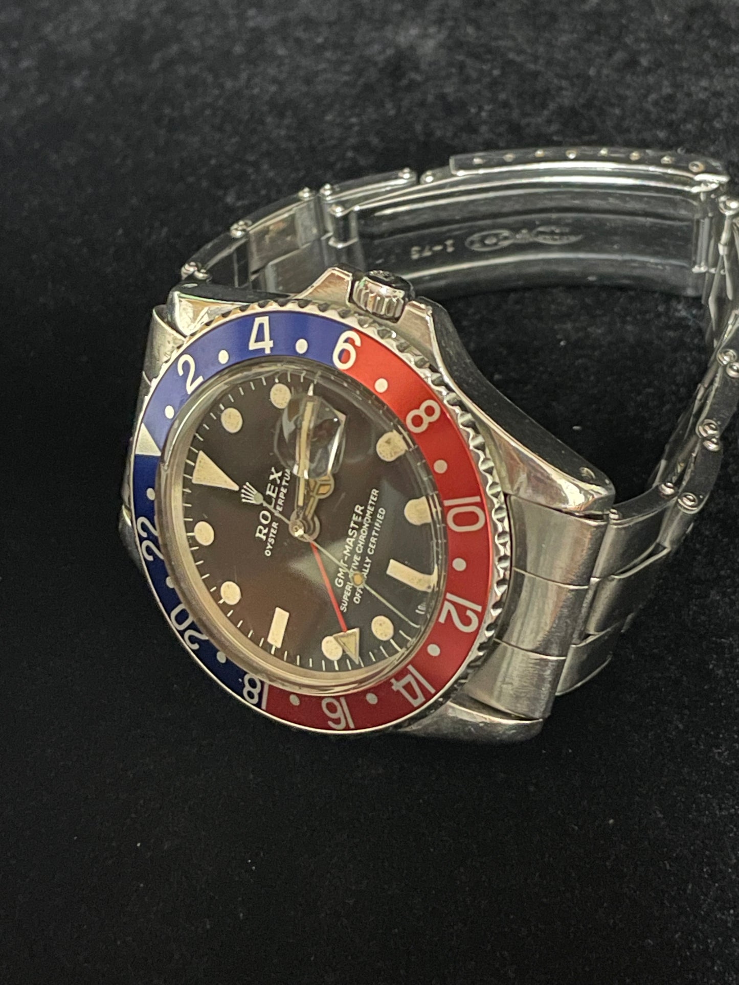 1968 Rolex GMT-Master 1675 Black Matte Dial MK1 Long E SS Oyster No Papers 40mm