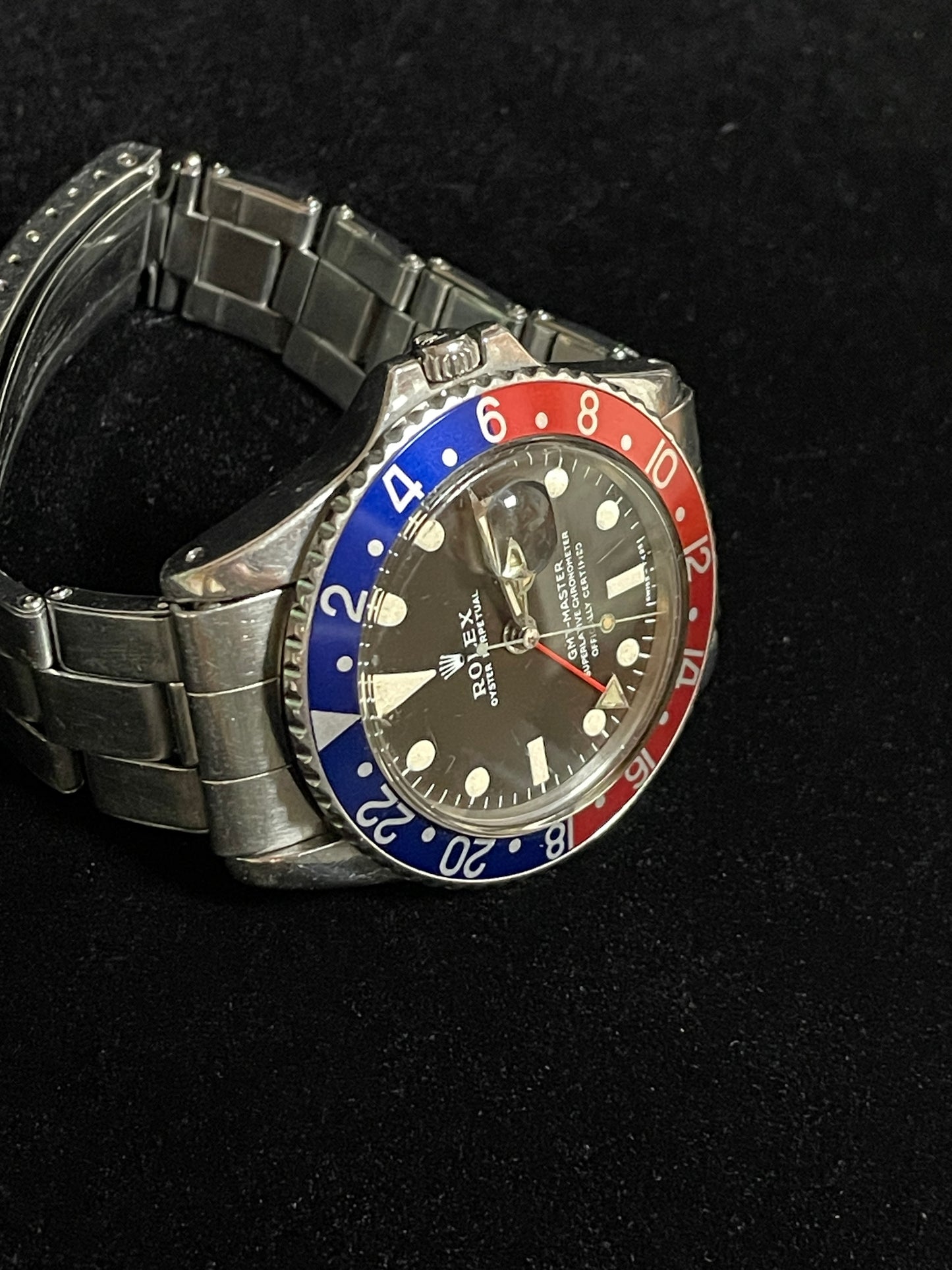 1968 Rolex GMT-Master 1675 Black Matte Dial MK1 Long E SS Oyster No Papers 40mm