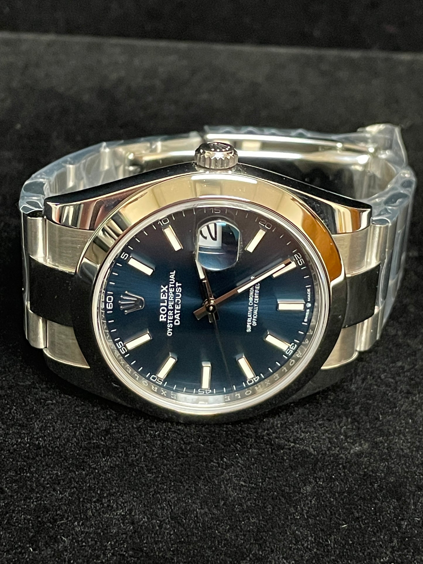 2006 Rolex Mens Datejust 126300 Blue Stick Dial SS Oyster No Papers 41mm