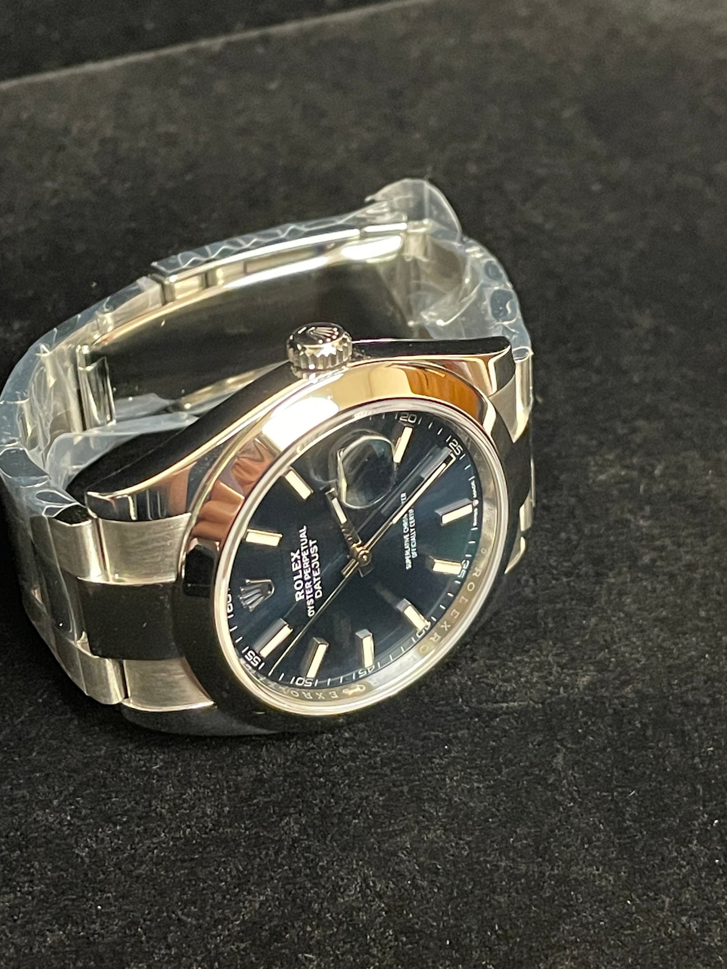 2006 Rolex Mens Datejust 126300 Blue Stick Dial SS Oyster No Papers 41mm