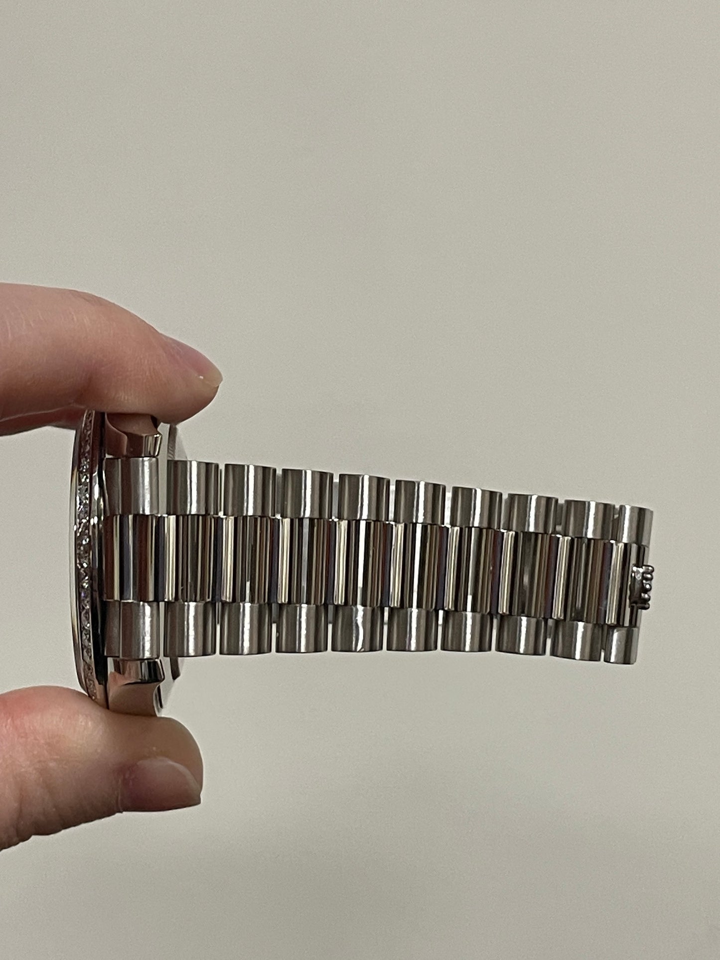 2015 Rolex Day-Date 228349RBR Baguette Diam Dial + Bezel 18kt President WG 40mm