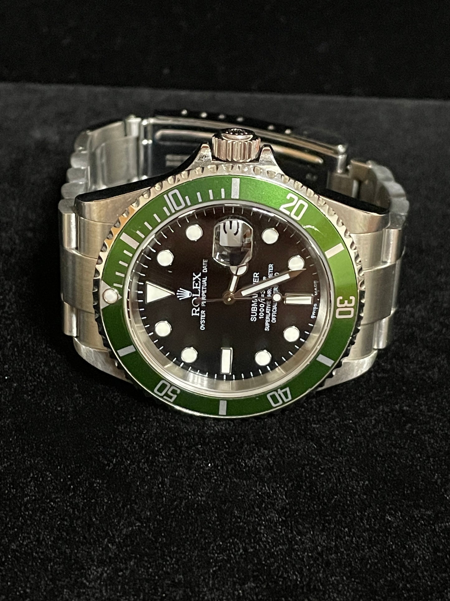 2004 Rolex Submariner Kermit 16610LV Black Dial Flat 4 SS Oyster W/ Papers 40mm