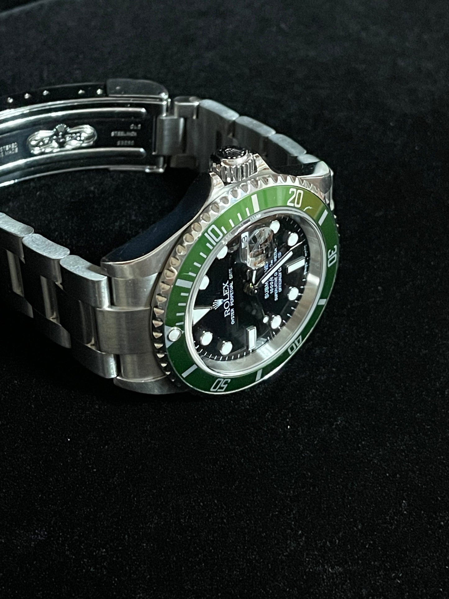 2004 Rolex Submariner Kermit 16610LV Black Dial Flat 4 SS Oyster W/ Papers 40mm