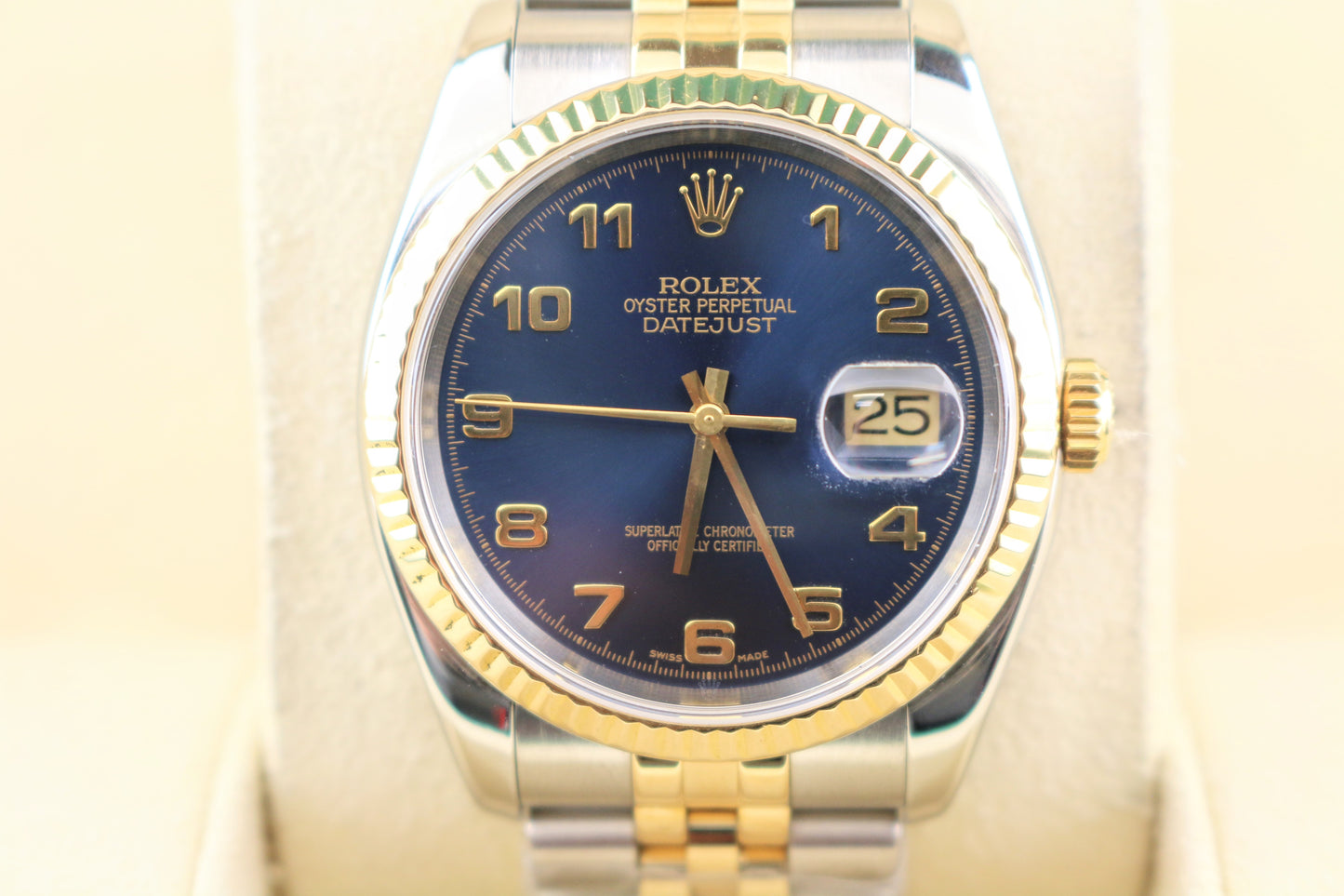 2006 Rolex Datejust 116233 Blue Dial TT 18kt Jubilee No Papers 36mm