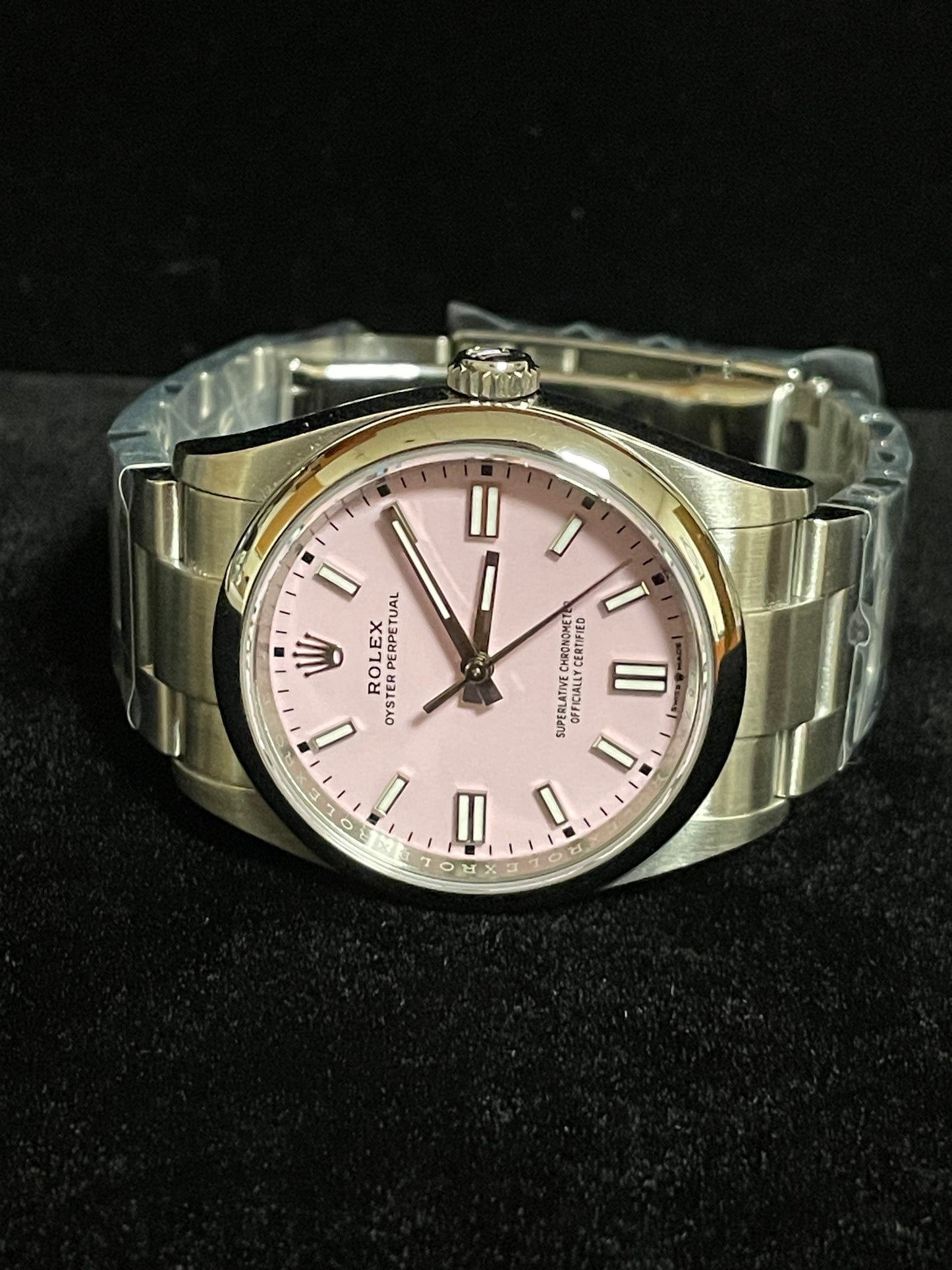 2023 Rolex Oyster Perpetual 126000 Candy Pink Stick SS Oyster With Papers 36mm
