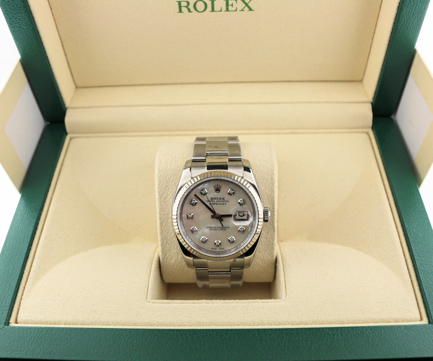 2008 Rolex Datejust 116234 MOP Diamond Dial SS Oyster No Papers 36mm
