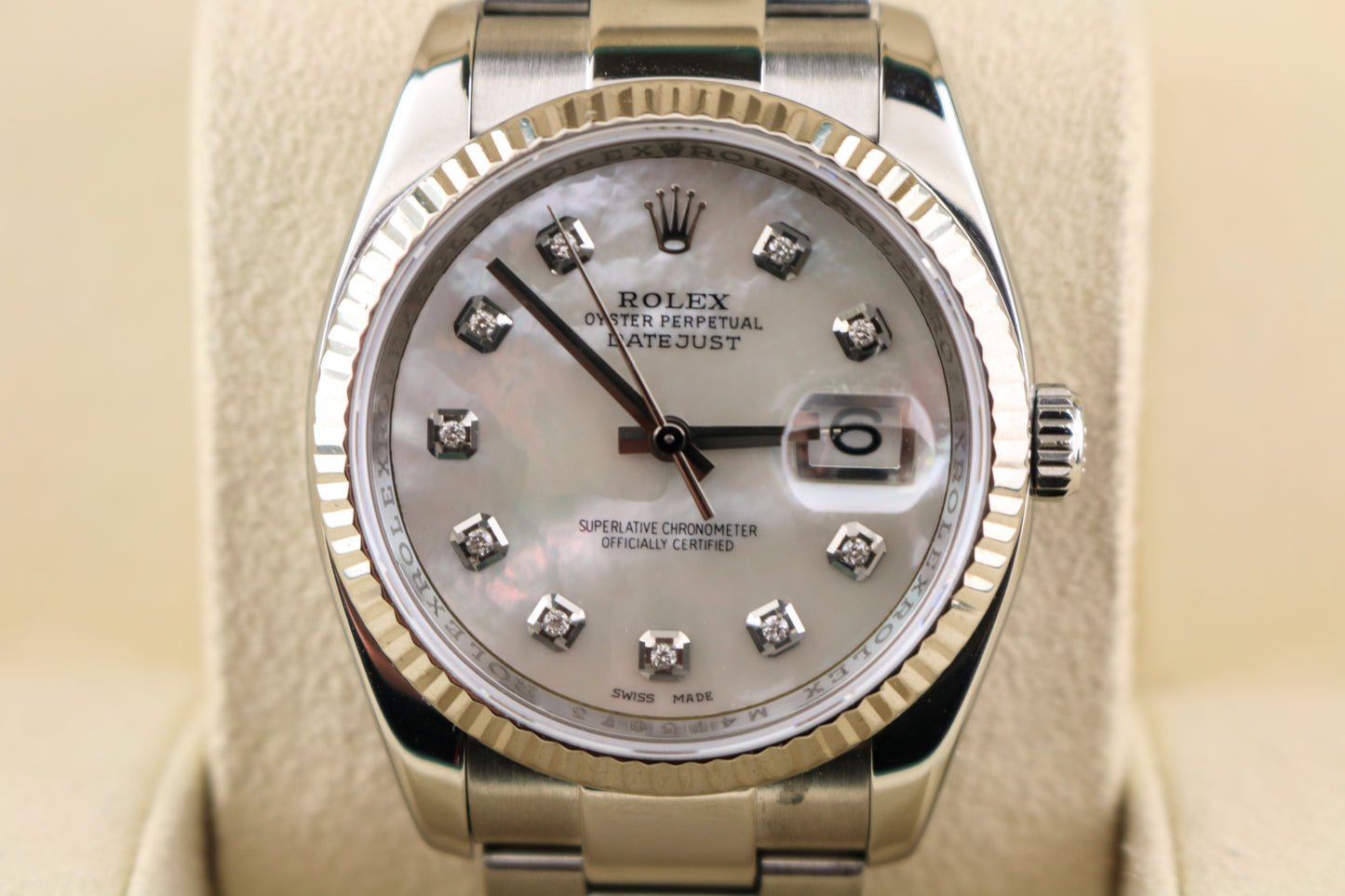 2008 Rolex Datejust 116234 MOP Diamond Dial SS Oyster No Papers 36mm