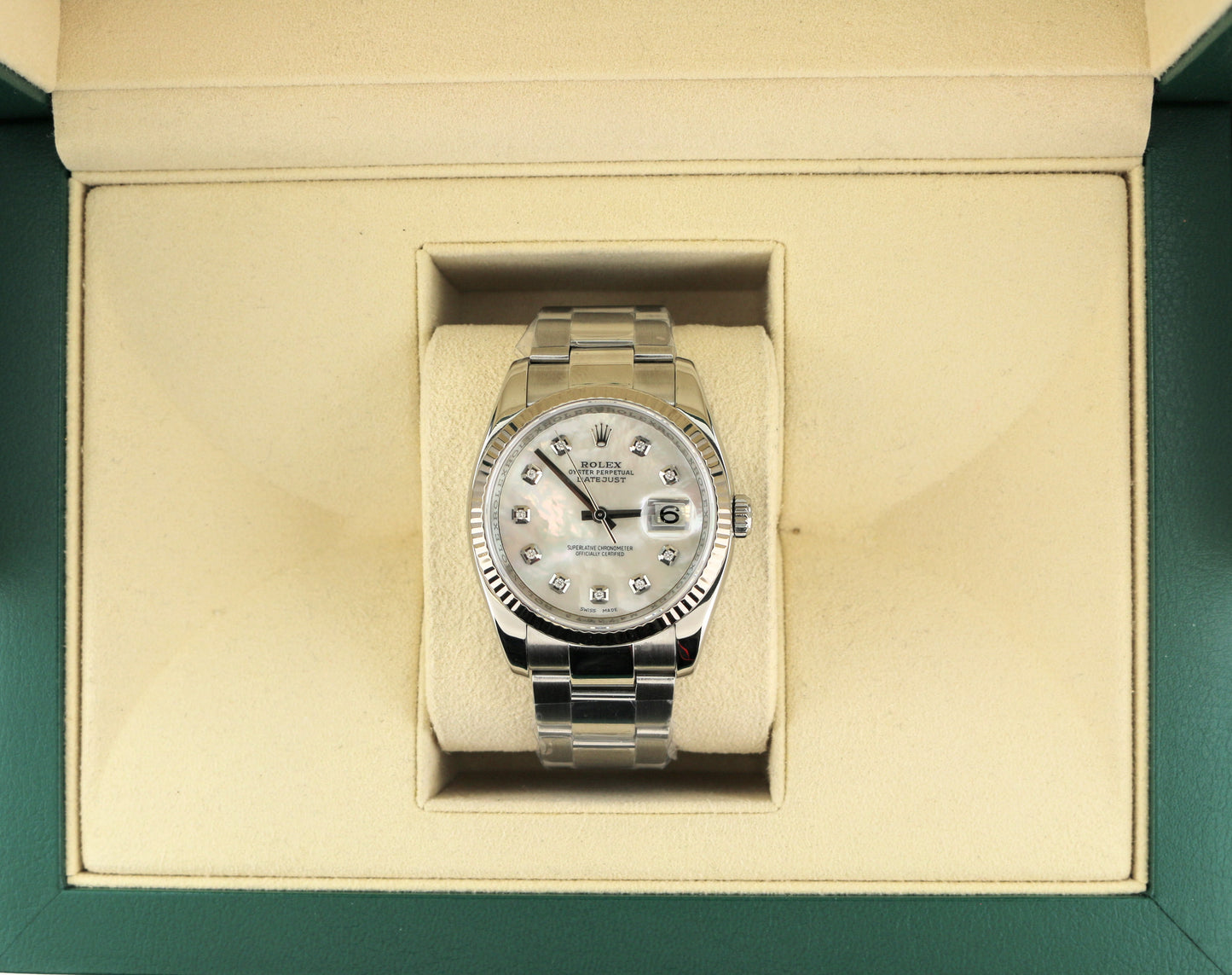 2008 Rolex Datejust 116234 MOP Diamond Dial SS Oyster No Papers 36mm