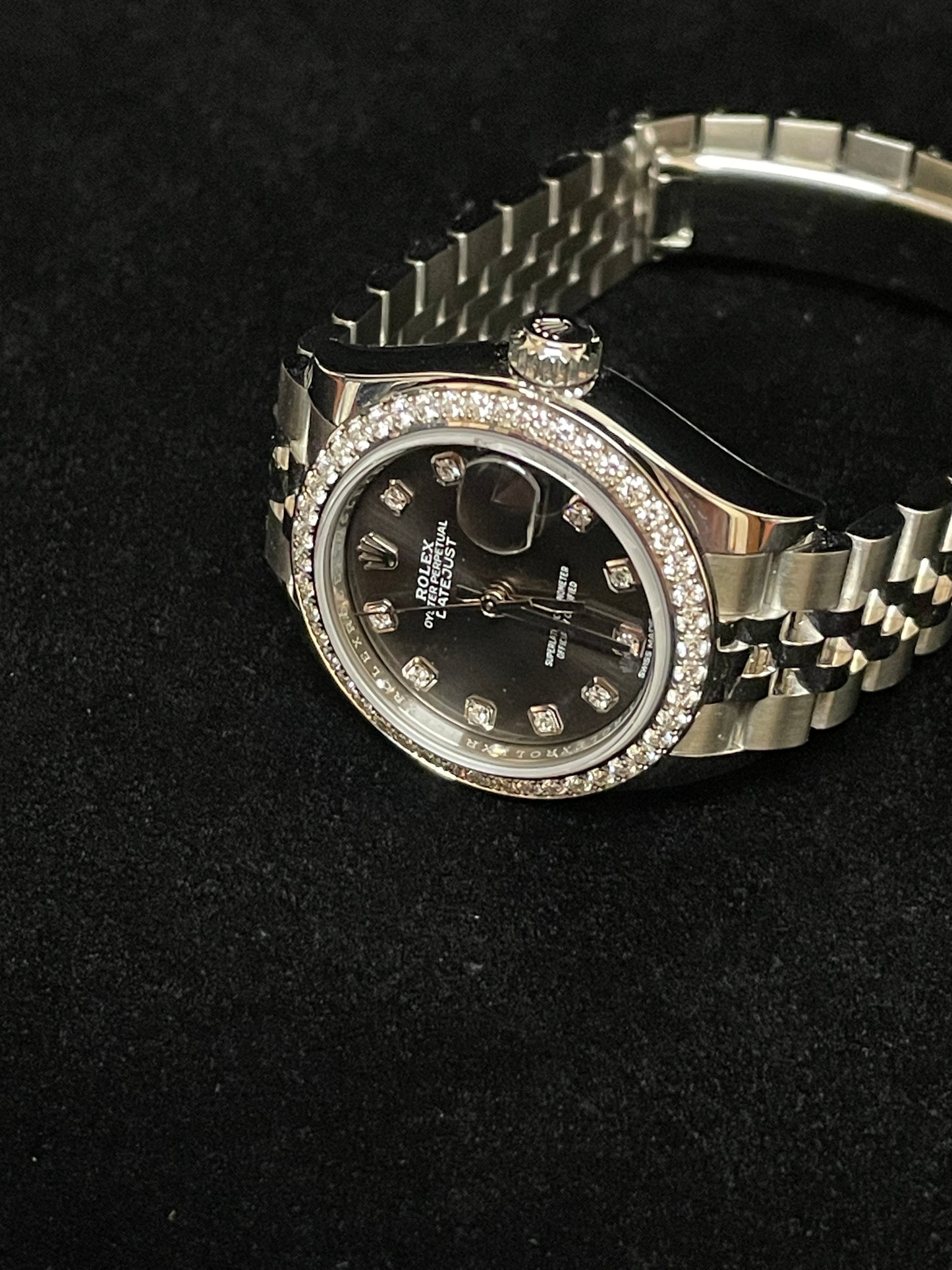 2017 Rolex Datejust 279384RBR Rhodium Diamond Dial + Bezel SS Jubilee Paper 28mm