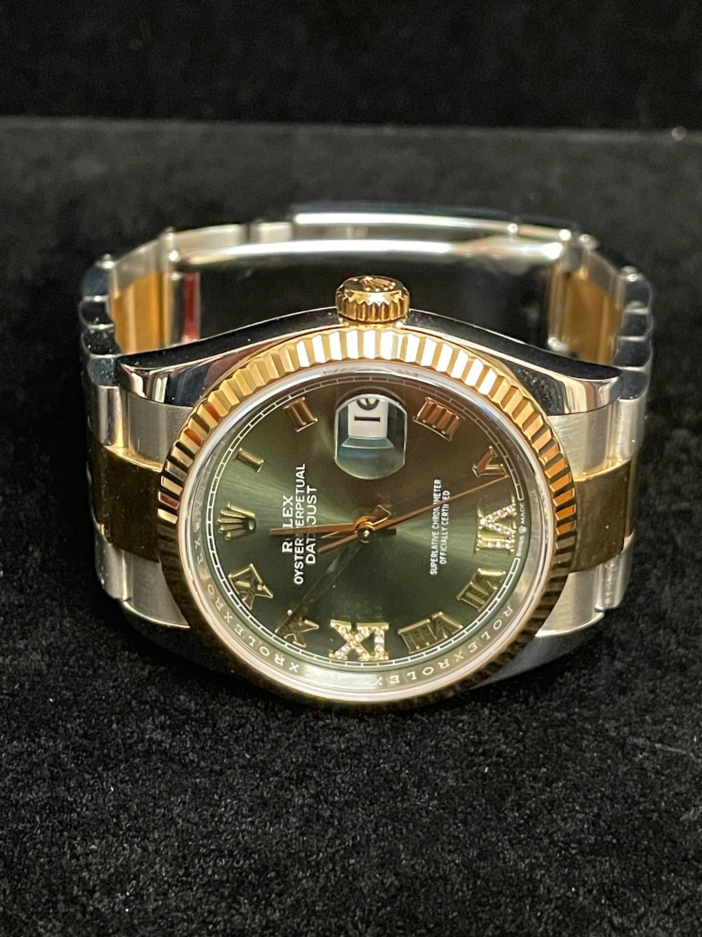 2018 Rolex Datejust 126233 Olive Green Diamond VI Dial TT Oyster W/ Papers 36mm