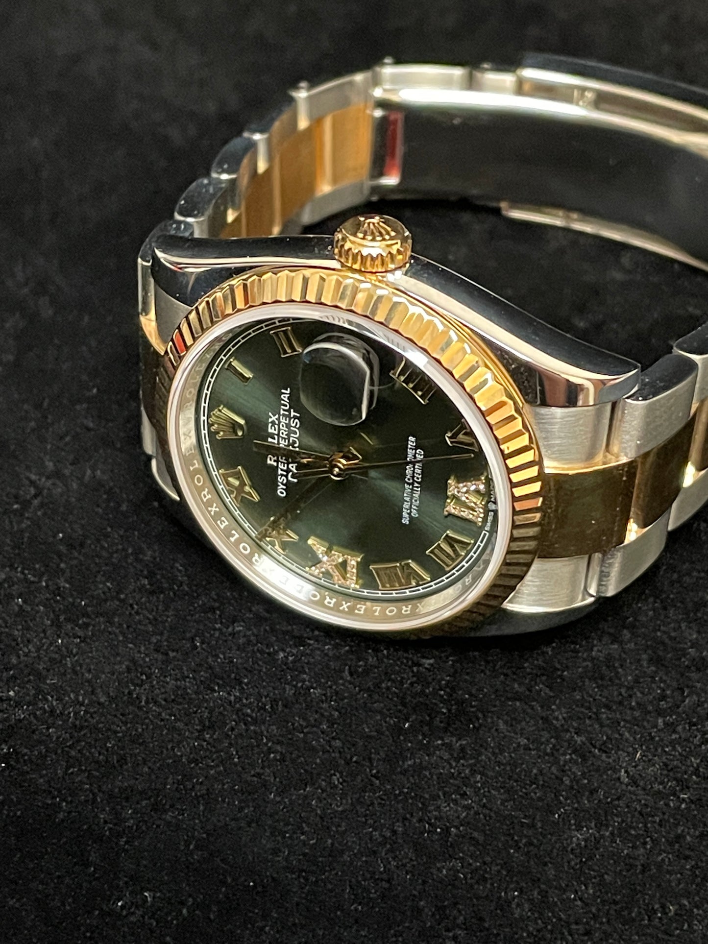 2018 Rolex Datejust 126233 Olive Green Diamond VI Dial TT Oyster W/ Papers 36mm