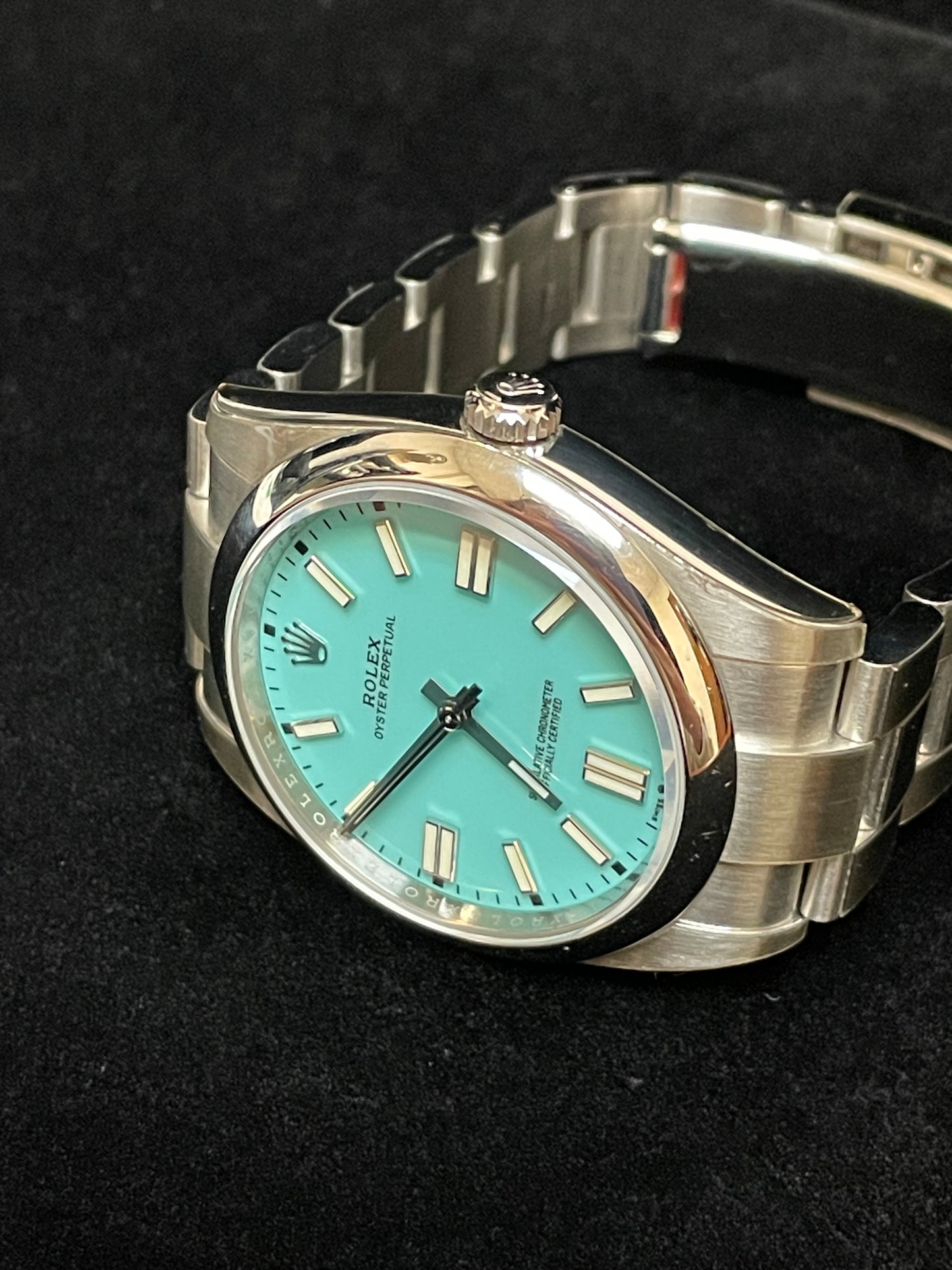 2021 Rolex Oyster Perpetual 124300 Tiffany Dial SS Oyster With Card 41mm