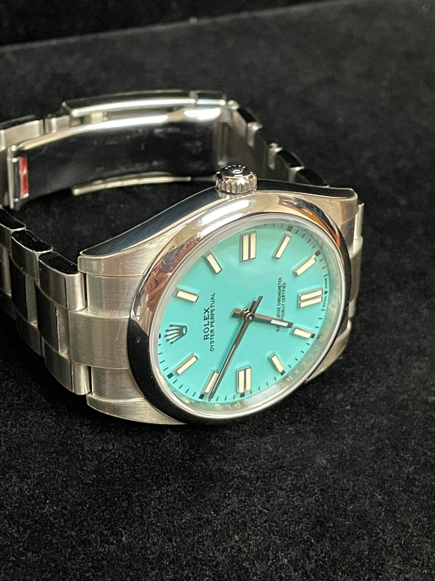 2021 Rolex Oyster Perpetual 124300 Tiffany Dial SS Oyster With Card 41mm