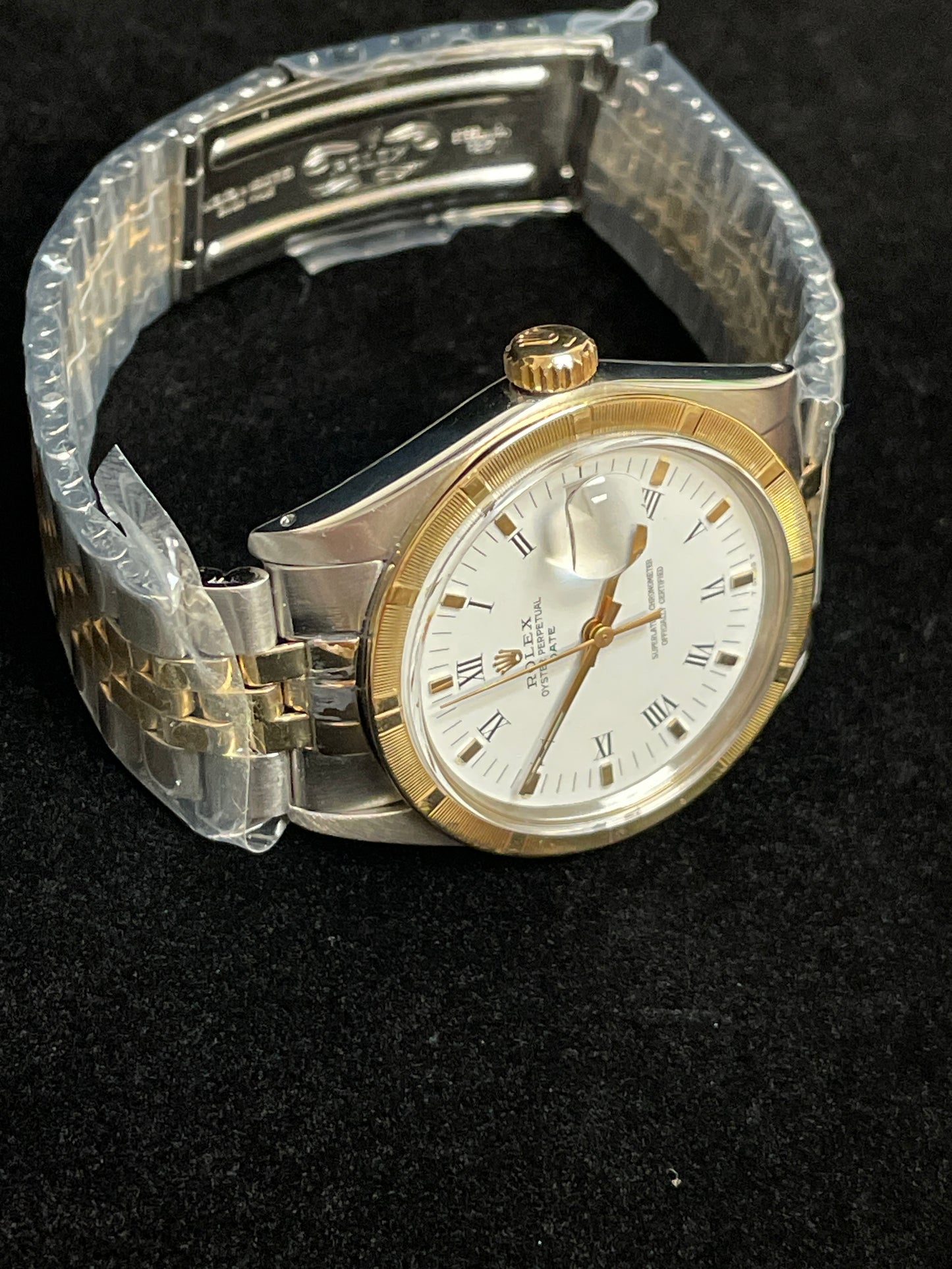 1973 Rolex Date 1501 White Roman TT 14kt Folded Jubilee No Papers 34mm