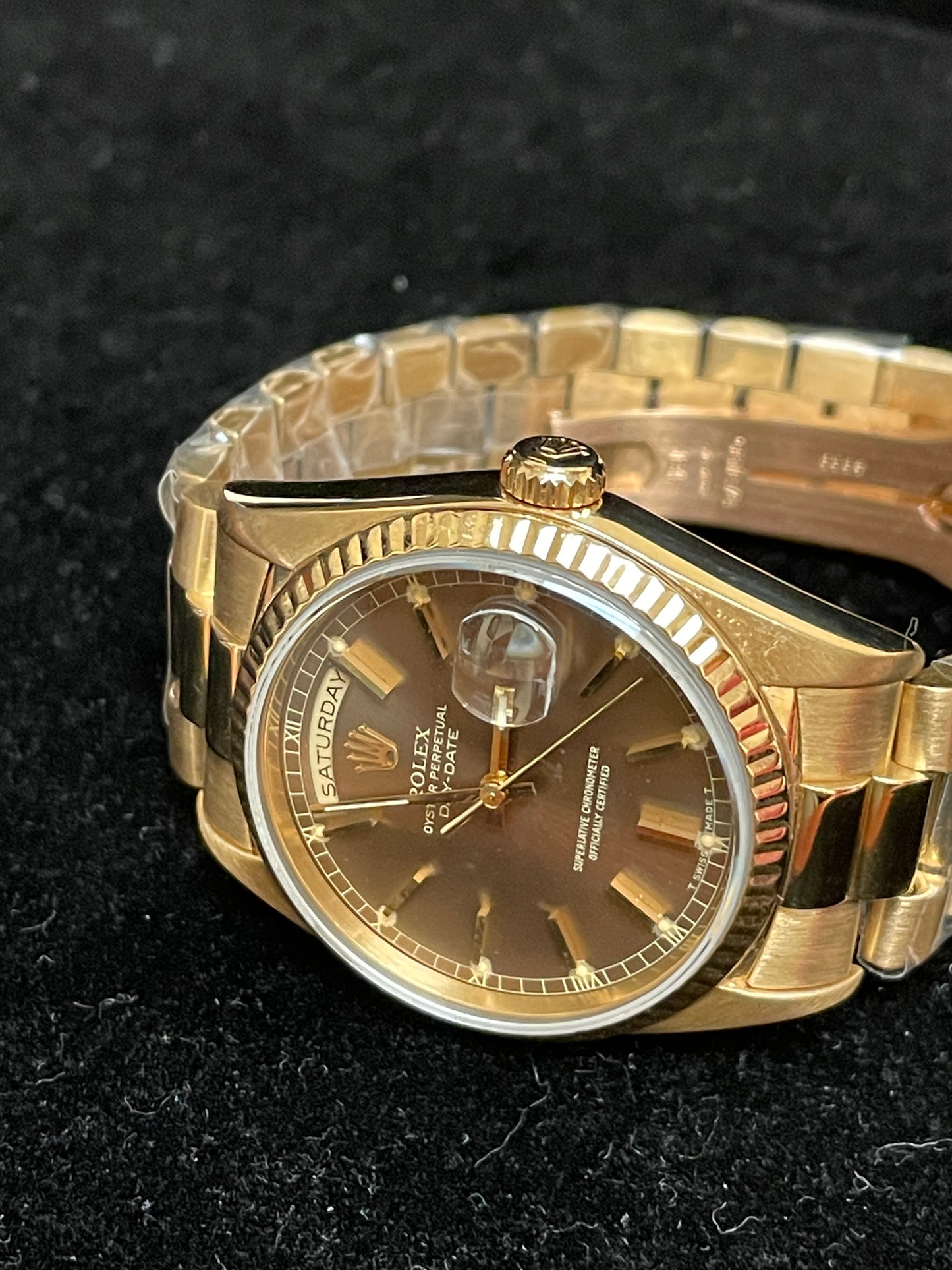1989 Rolex Day-Date 18238 Tobacco Dial 18kt President No Papers 36mm