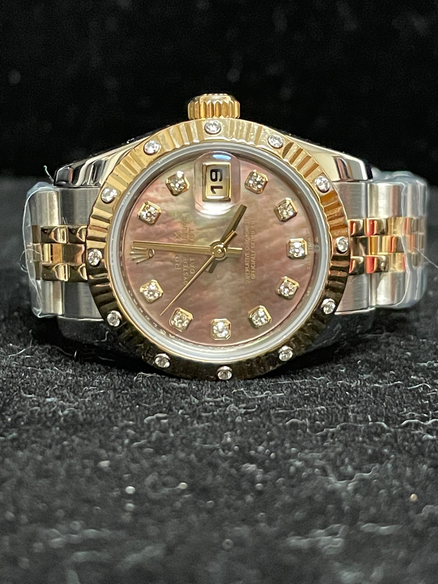 2008 Rolex Ladies Datejust 179313 Tahitian MOP Diamond DIal TT Jubilee 26mm