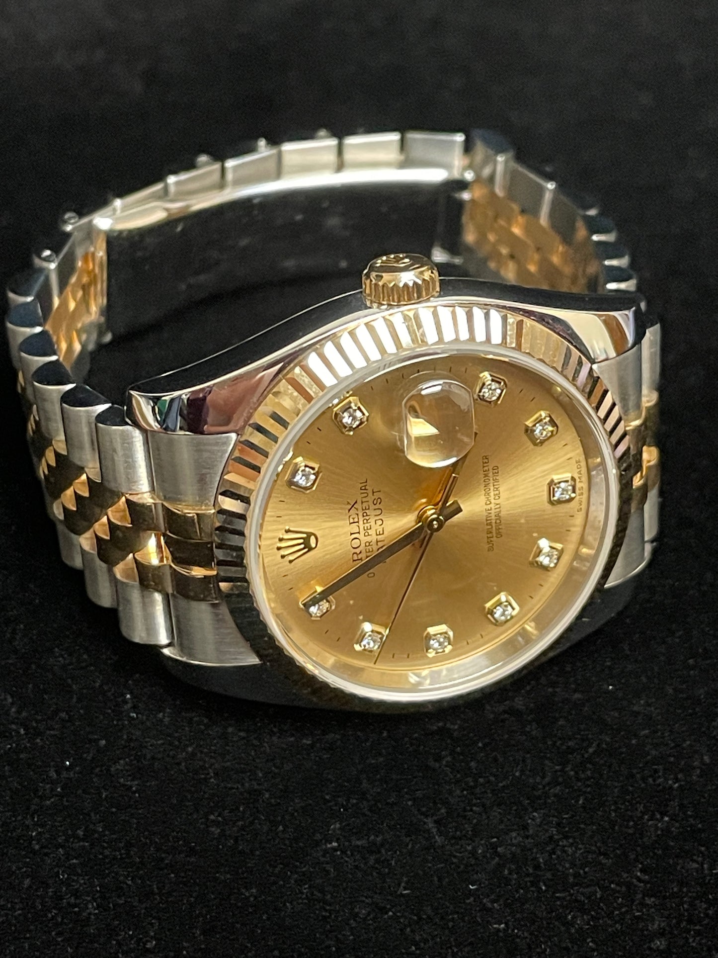 2000 Rolex Day-Date 118206 Black Dial Platinum President No Papers 36mm