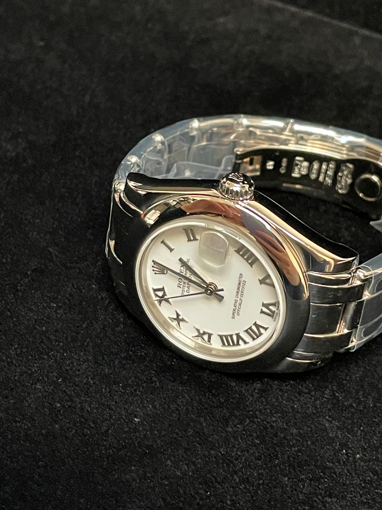 2000 Rolex Masterpiece Datejust 81209 White Roman Dial WG 18kt Pearlmaster 34mm