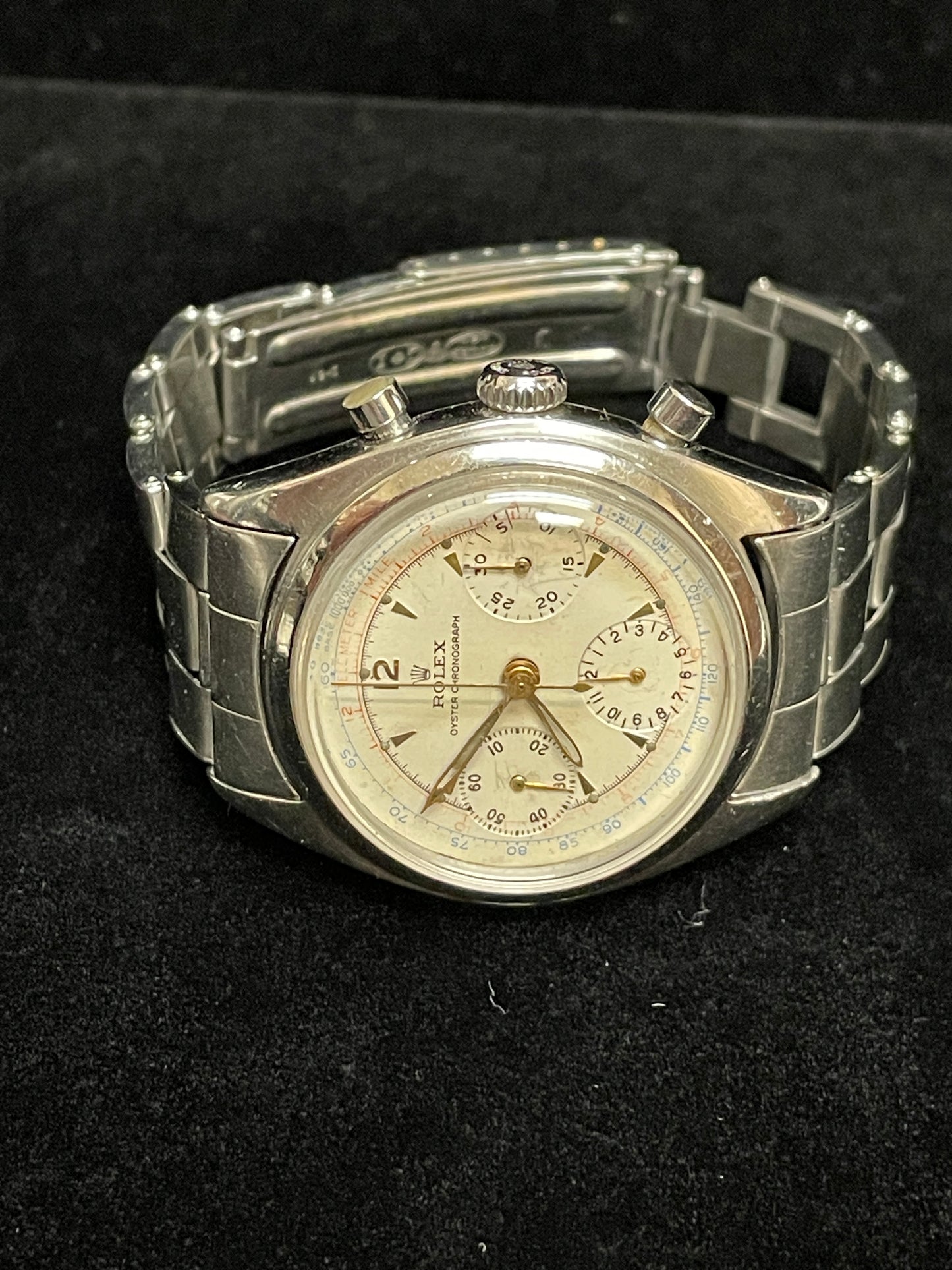1963 Rolex Chronograph Pre-Daytona 6034 Silver Dial Oyster Rivet C+I No Papers