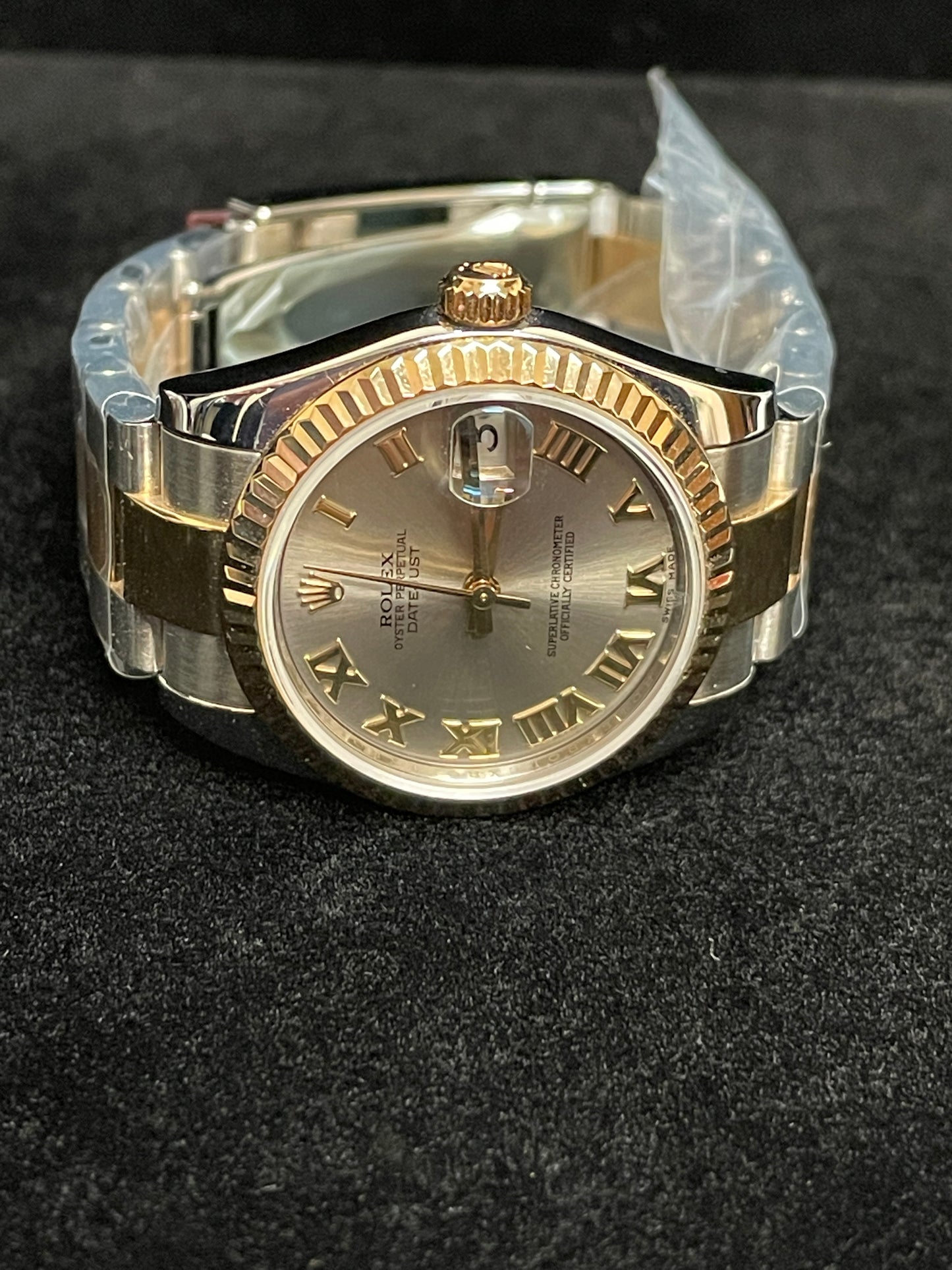 2014 Rolex Datejust 178273 Steel Roman Dial TT 18kt Oyster With Papers 31mm