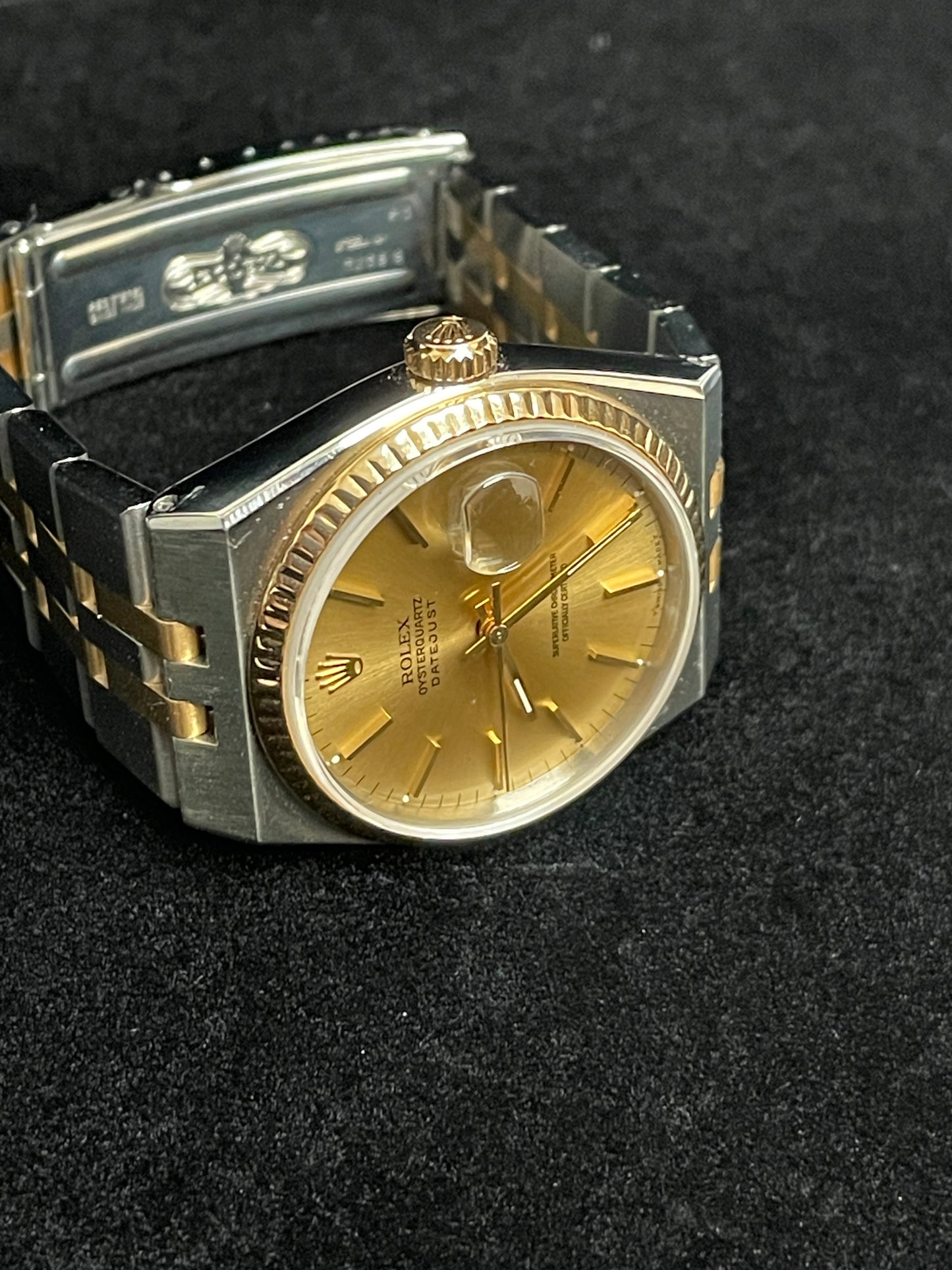 1994 Rolex Datejust 17013 Champagne Dial TT OysterQuartz W/ Papers + Books 36mm