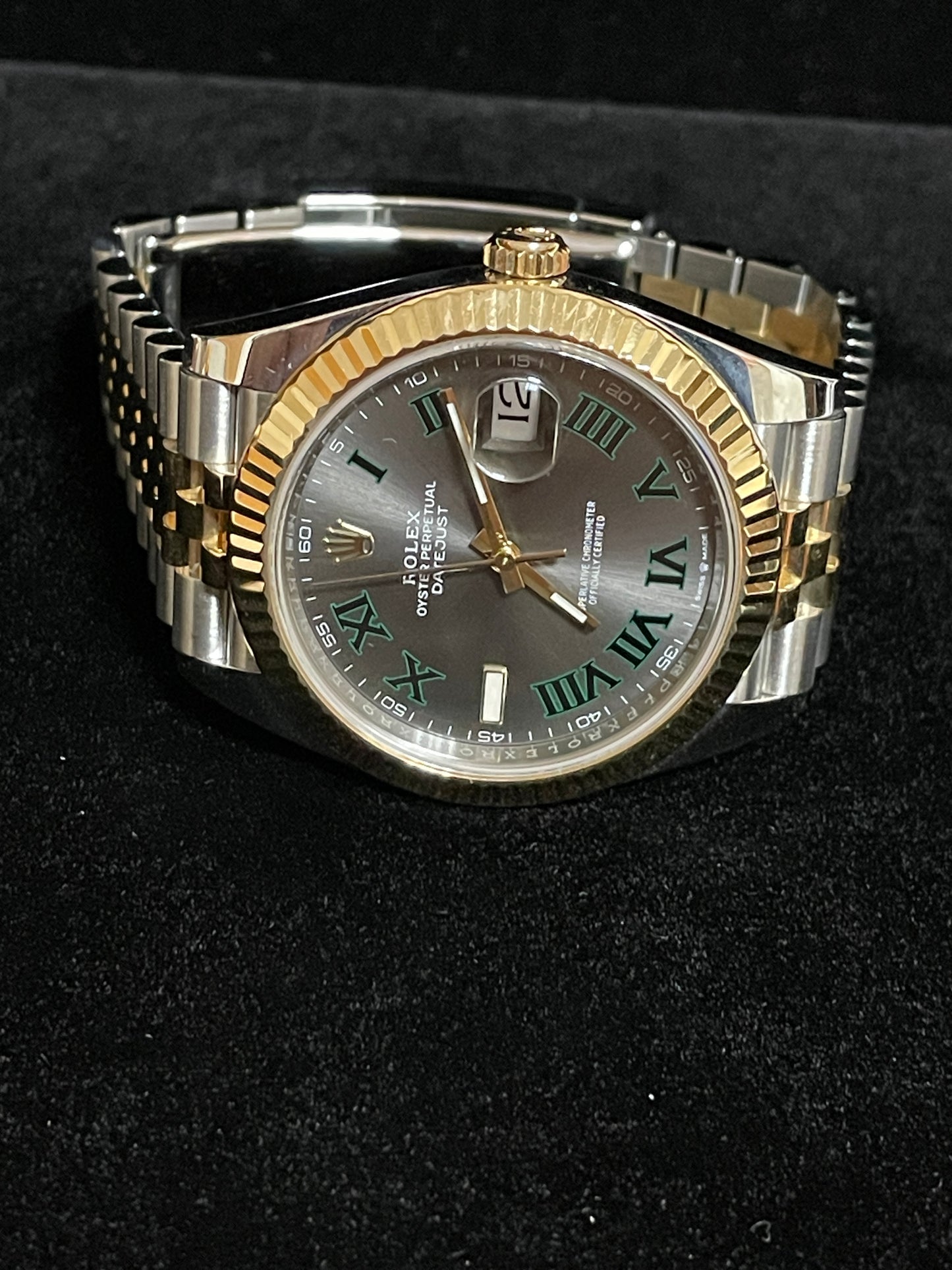 2021 Rolex Datejust 126333 Wimbledon Dial TT 18kt Jubilee With Papers 41mm