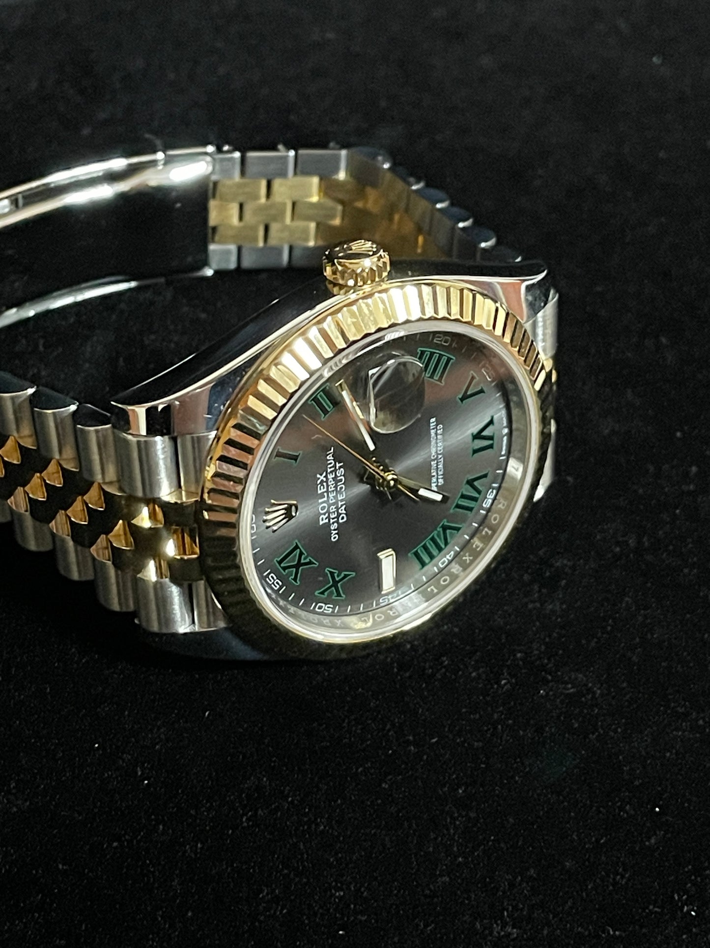 2021 Rolex Datejust 126333 Wimbledon Dial TT 18kt Jubilee With Papers 41mm
