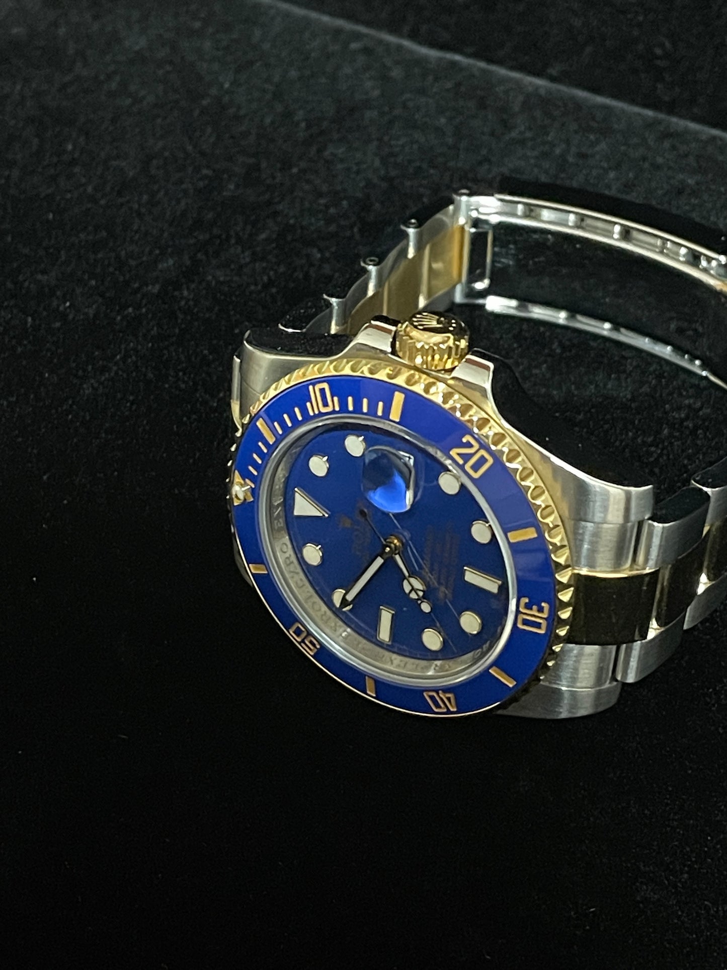 2010 Rolex Submariner Bluesy 116613LB Blue Dial TT 18kt Oyster With Papers 40mm