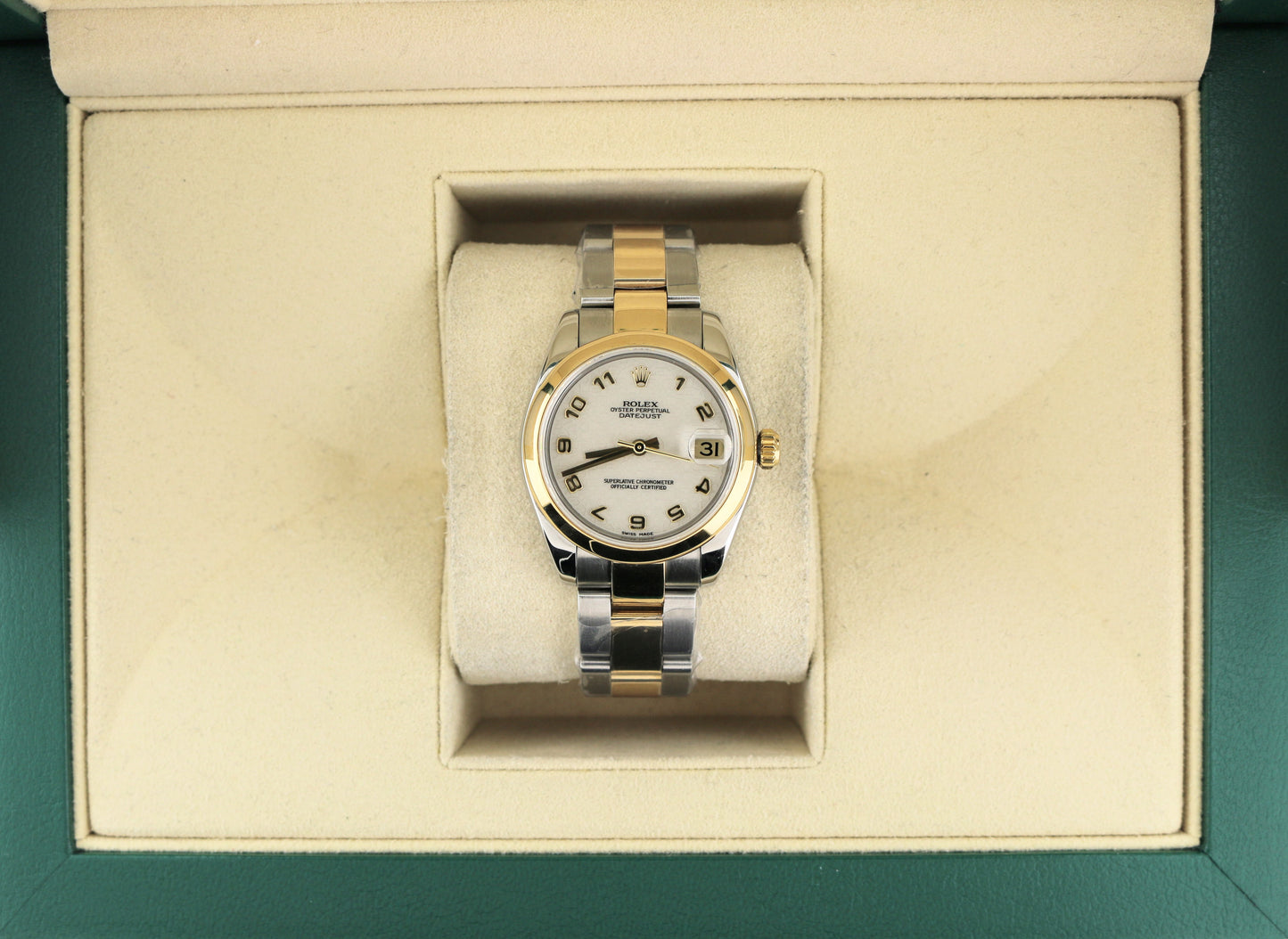 Rolex Ladies Datejust 178243 Midsize Ivory Computer Dial TT 18kt Oyster 31mm