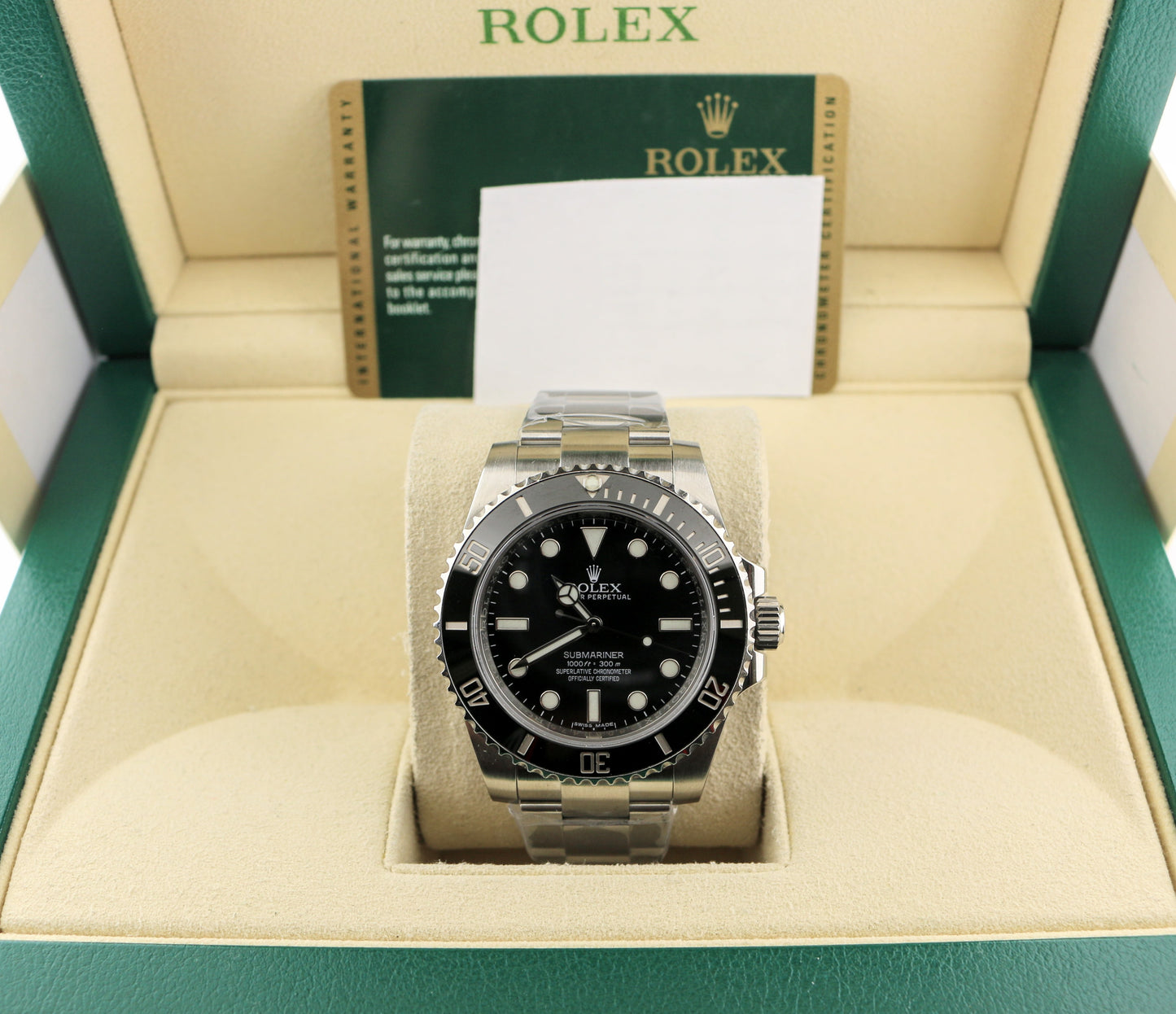 2013 Rolex Submariner No Date 114060 Black Dial SS Oyster With Papers 40mm
