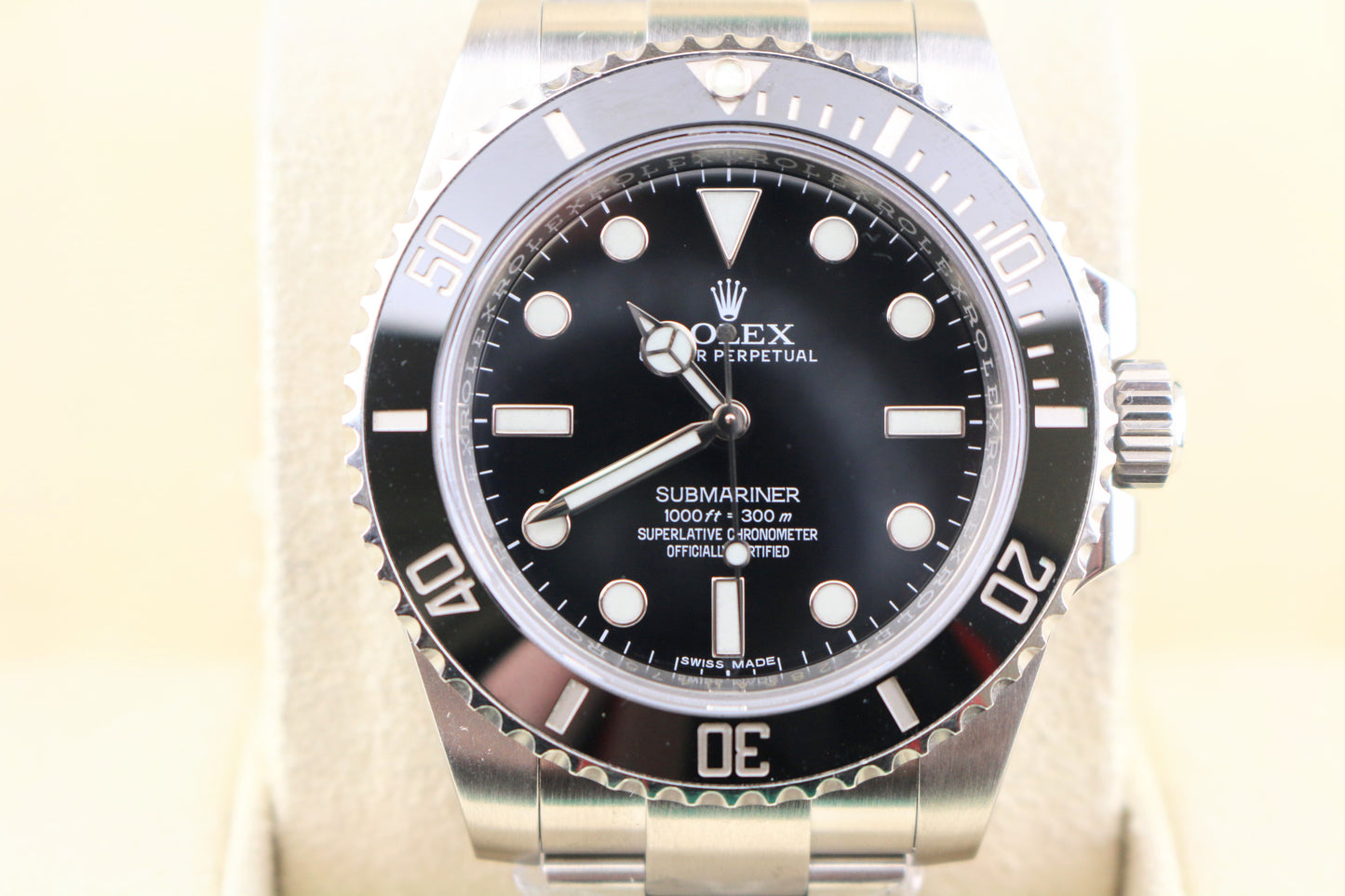 2013 Rolex Submariner No Date 114060 Black Dial SS Oyster With Papers 40mm