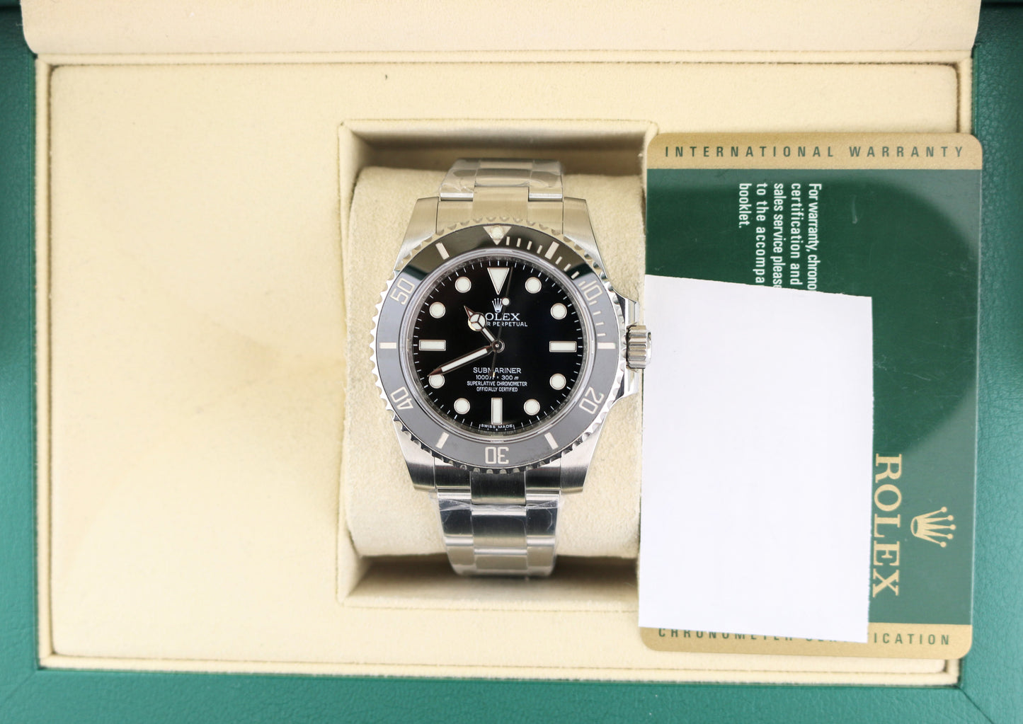 2013 Rolex Submariner No Date 114060 Black Dial SS Oyster With Papers 40mm