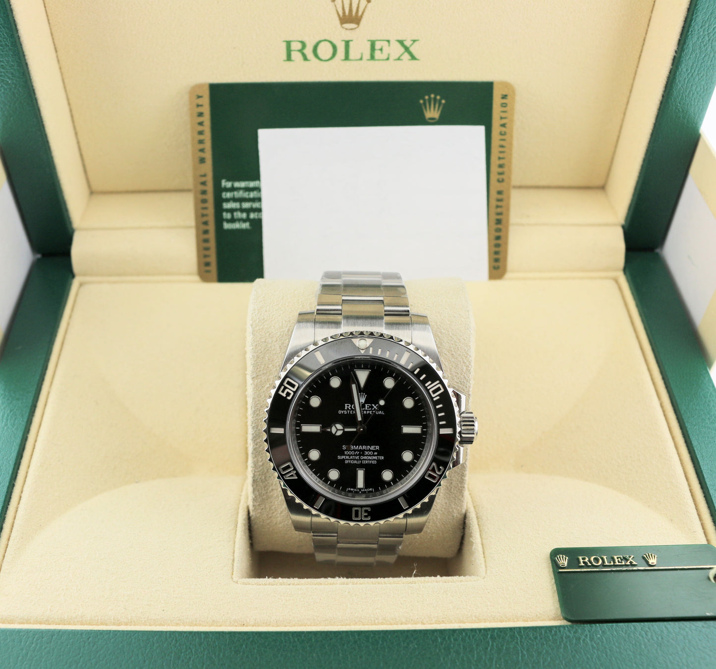 2014 Rolex Submariner No Date 114060 Black Dial SS Oyster With Papers 40mm