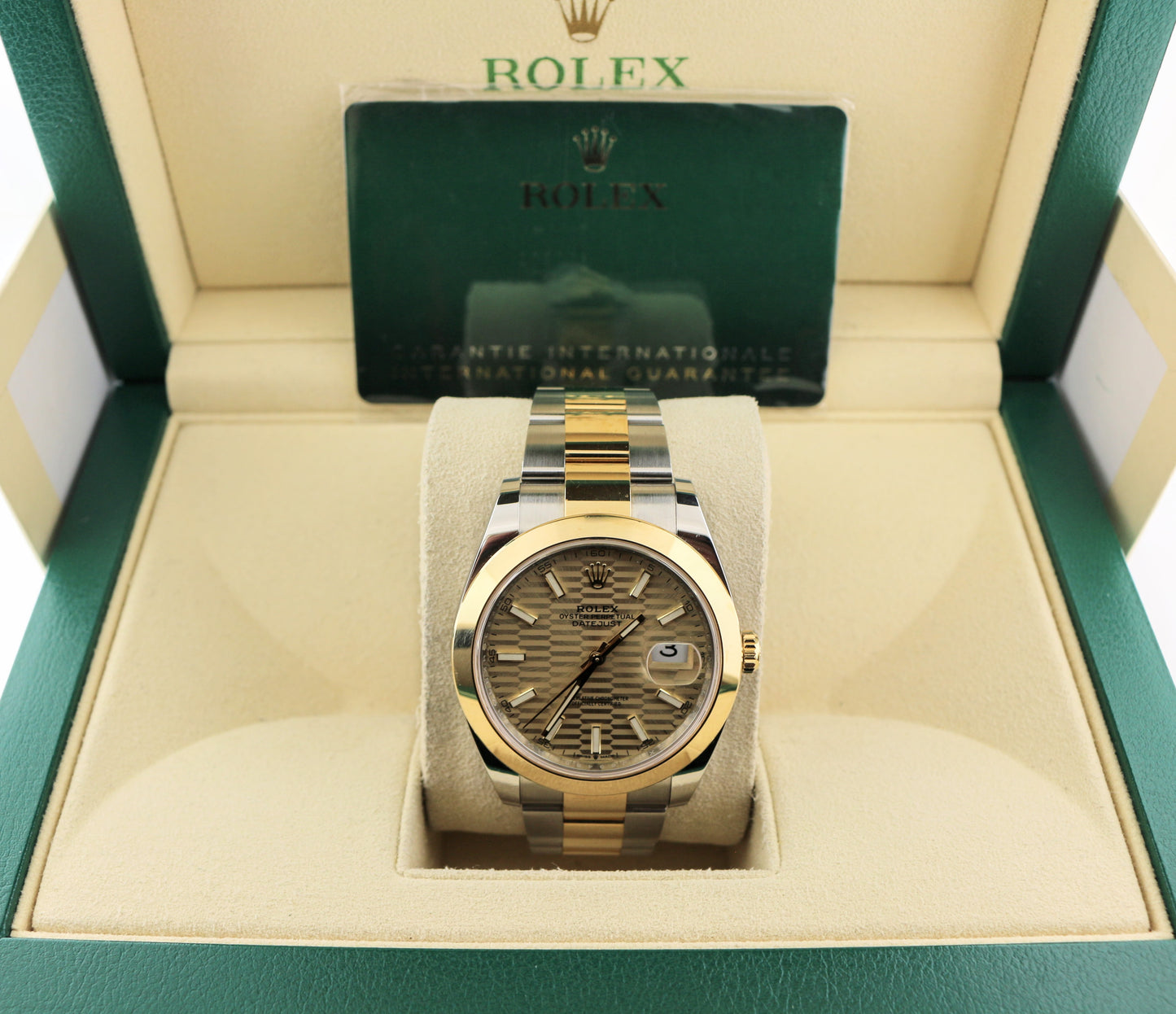 2024 Rolex Datejust 126303 Champagne Motif Dial TT 18kt Oyster With Papers 41mm