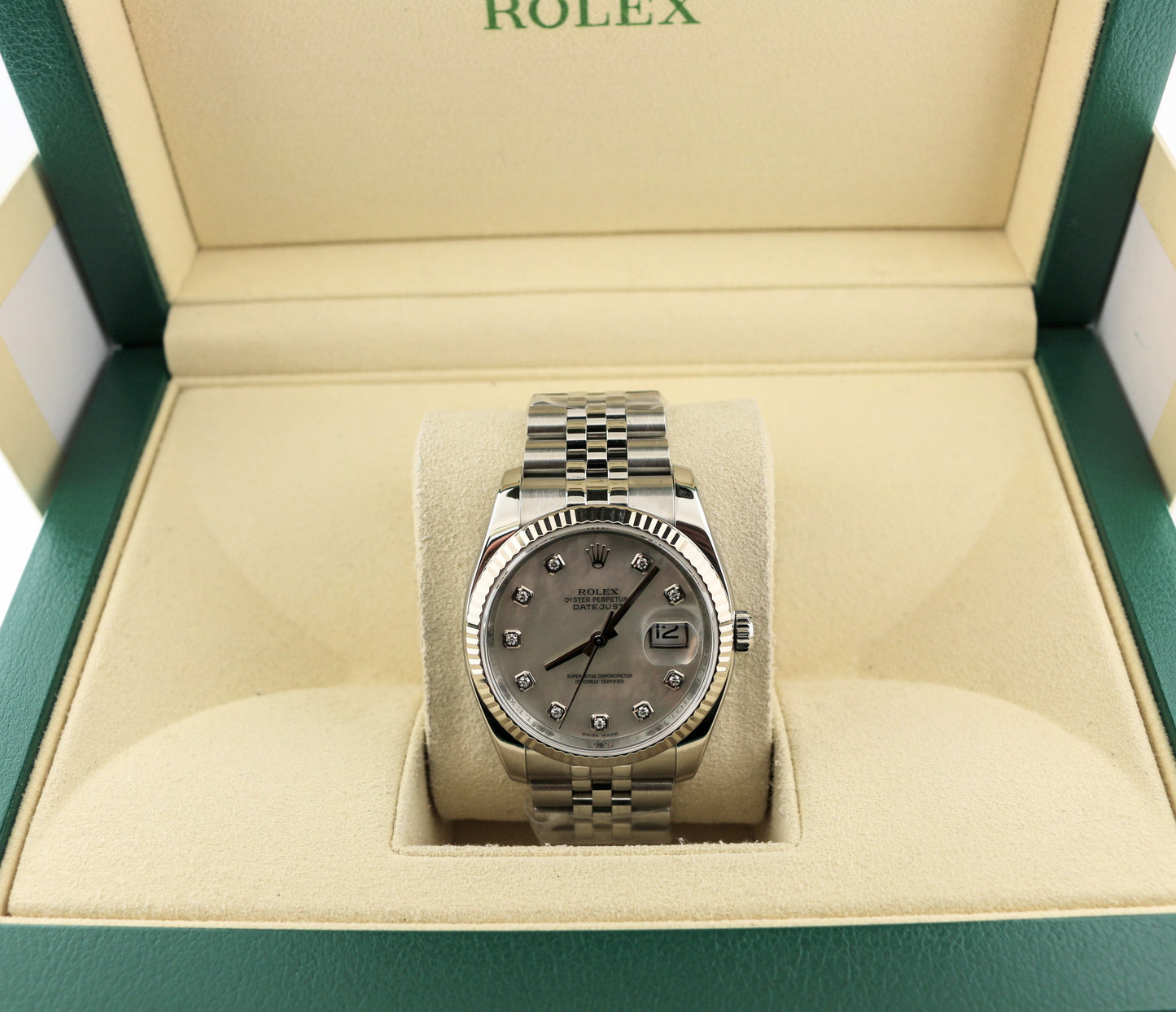 2017 Rolex Datejust 116234 MOP Diamond Dial SS Jubilee No Papers 36mm