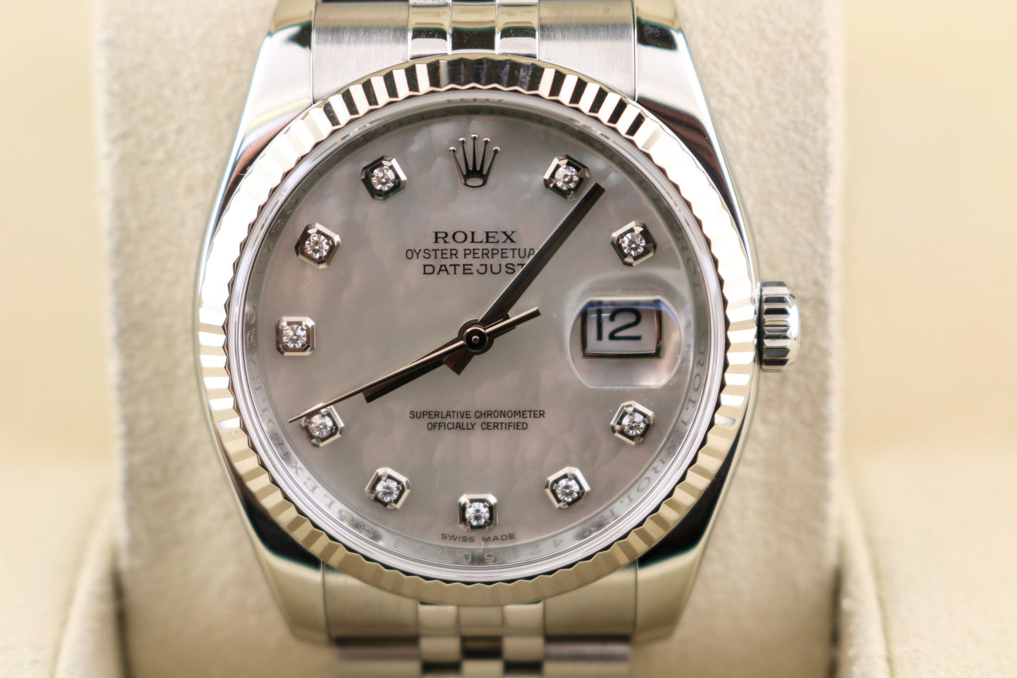 2017 Rolex Datejust 116234 MOP Diamond Dial SS Jubilee No Papers 36mm