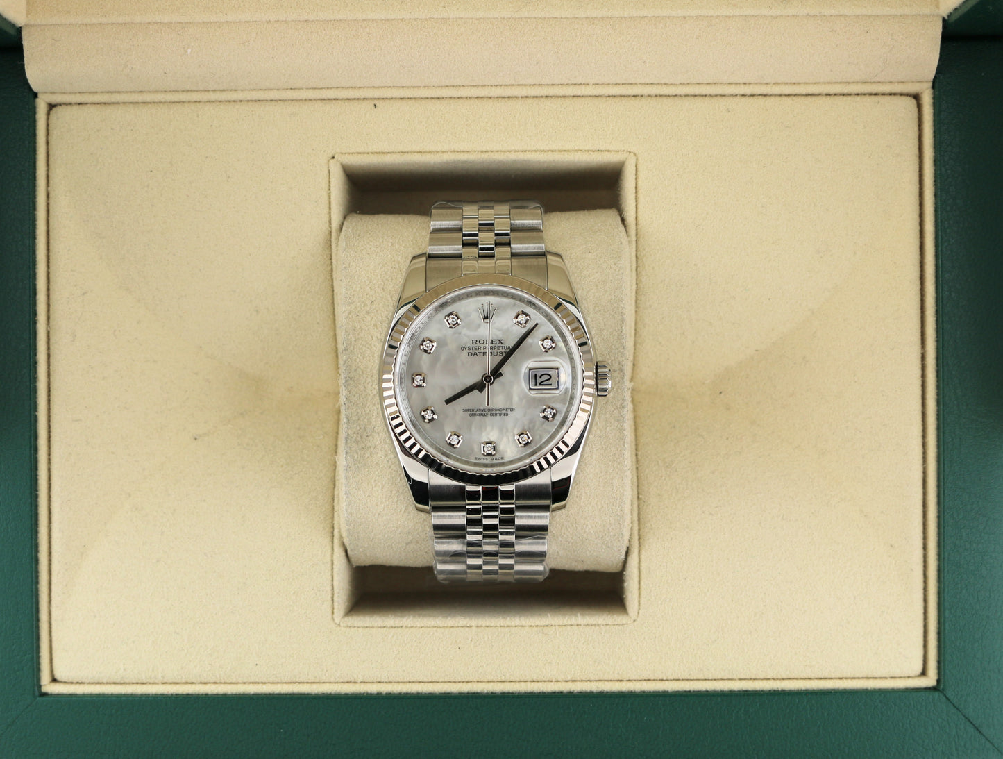 2017 Rolex Datejust 116234 MOP Diamond Dial SS Jubilee No Papers 36mm