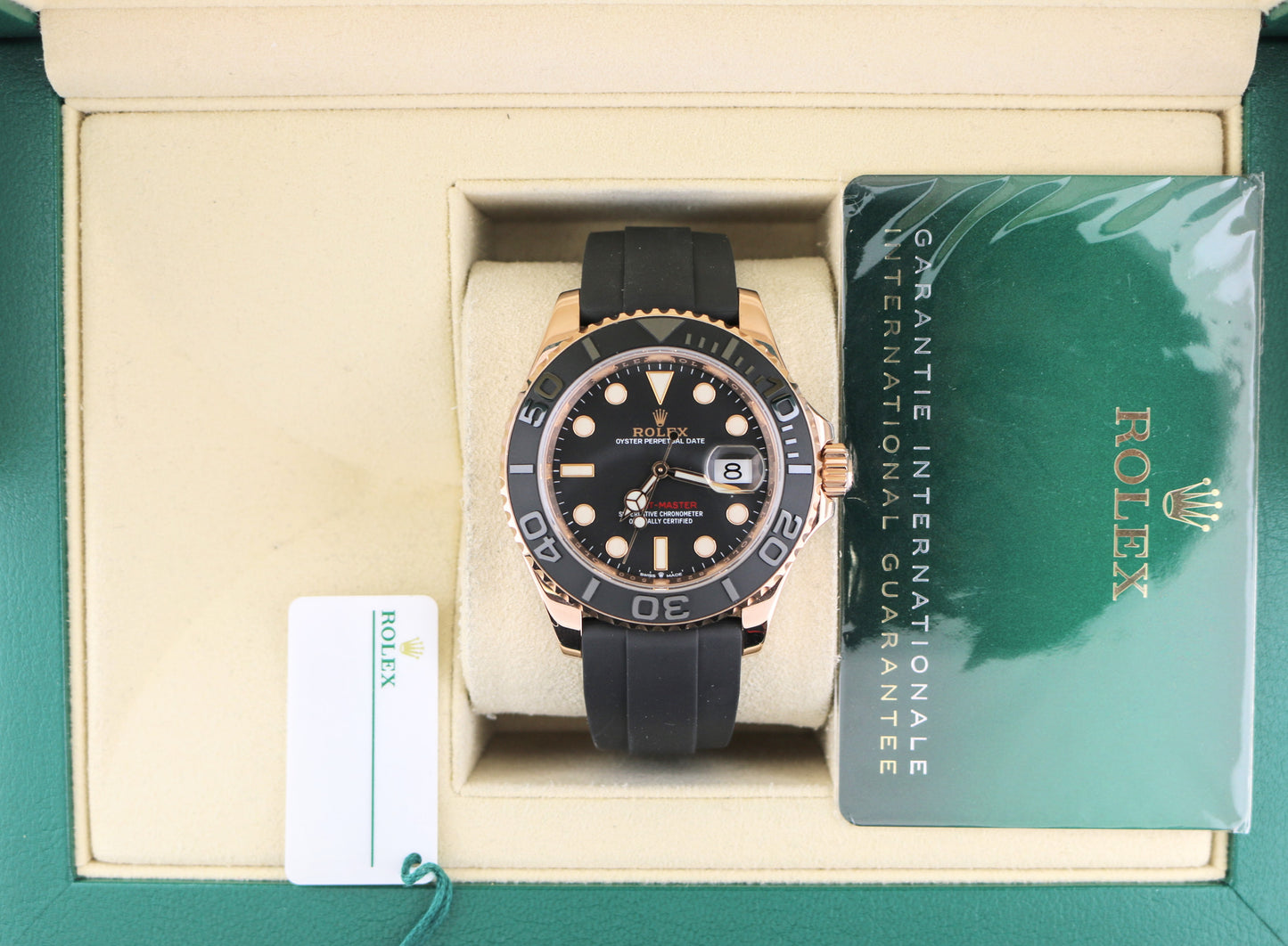 2020 Rolex Yacht-Master 126655 Black Dial OysterFlex RG 18kt With Papers 42mm